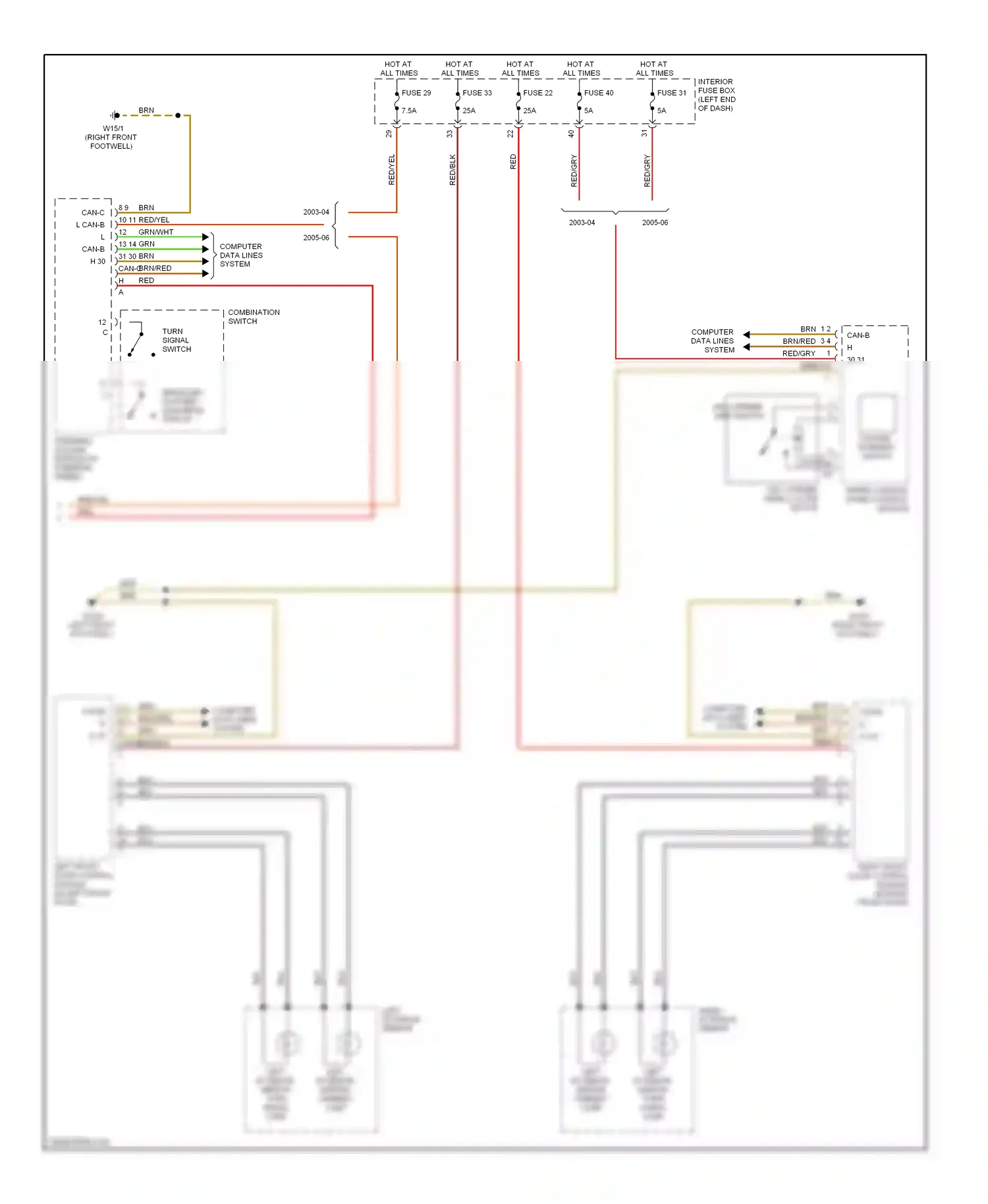 Wiring diagram computer data lines system for Mercedes-Benz E-class W211/S211 (2002-2006) (16 of 56)