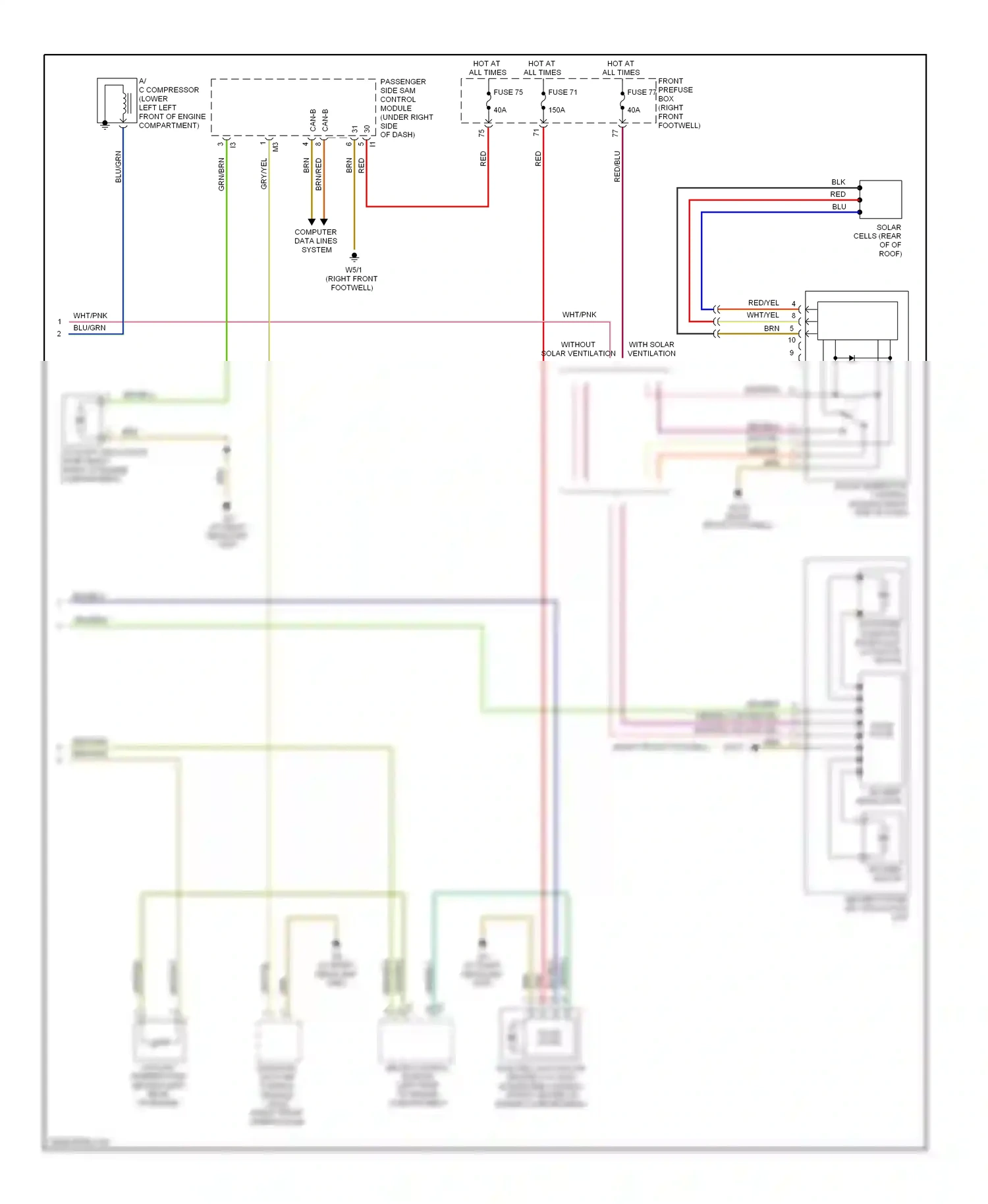 Wiring diagram radiator shutter control module for Mercedes-Benz E-class W211/S211 (2002-2006) (1 of 2)