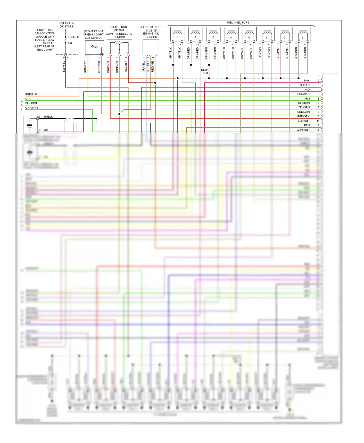 Wiring diagram radio interference suppression capacitor for Mercedes-Benz E-class W211/S211 (2002-2006) (2 of 2)
