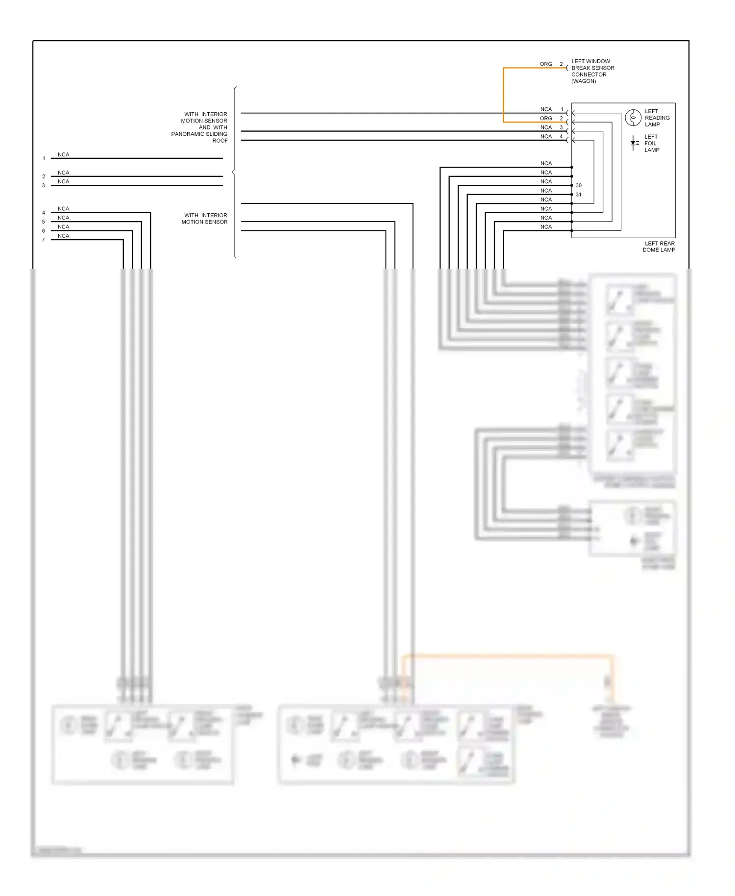 Wiring diagram with  interior motion sensor for Mercedes-Benz E-class W211/S211 (2002-2006) (1 of 1)