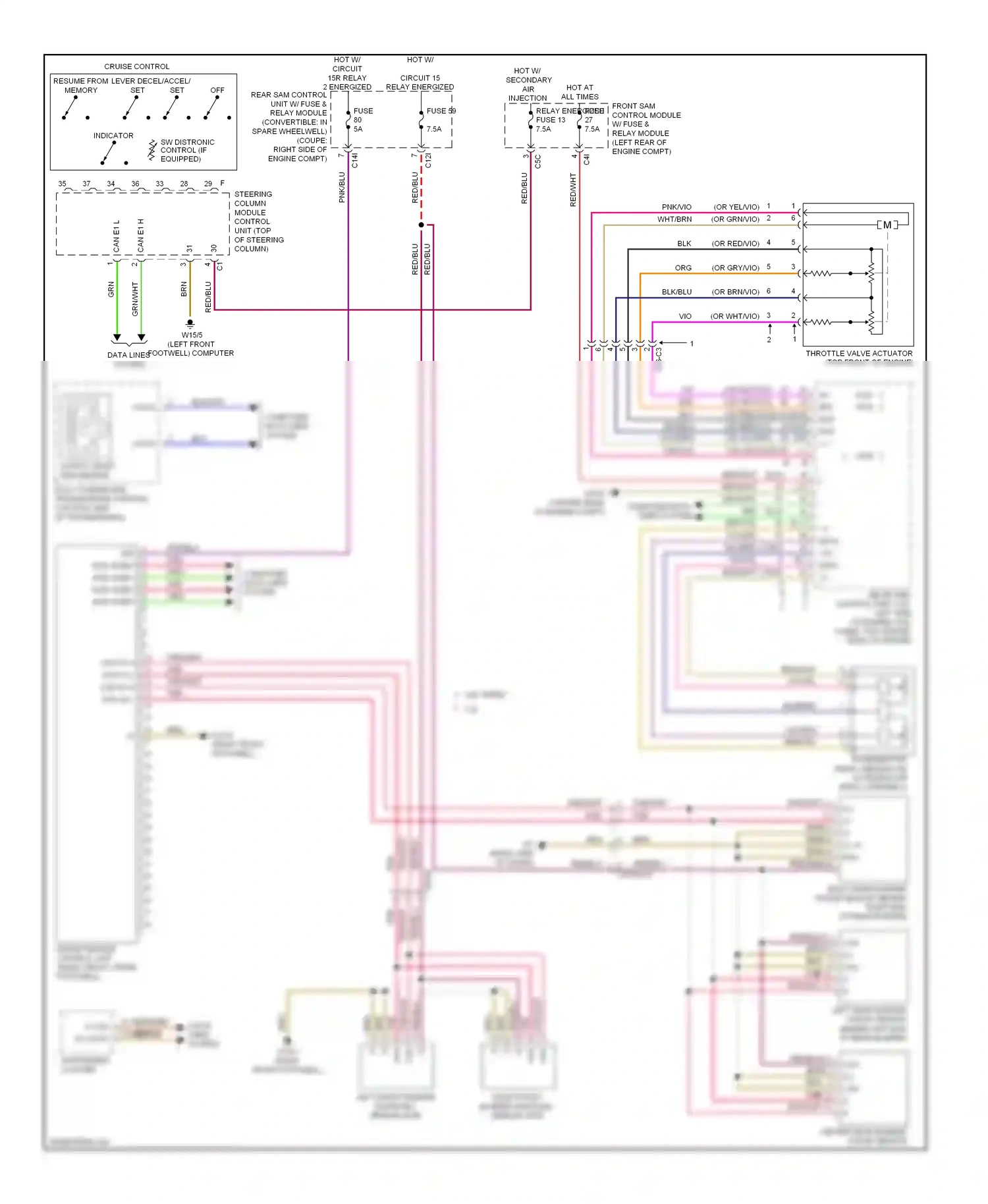 Wiring diagram accelerator pedal sensor (on accelerator for Mercedes-Benz E-class W212/S212/C207/A207 facelift (2013-2016) (2 of 5)