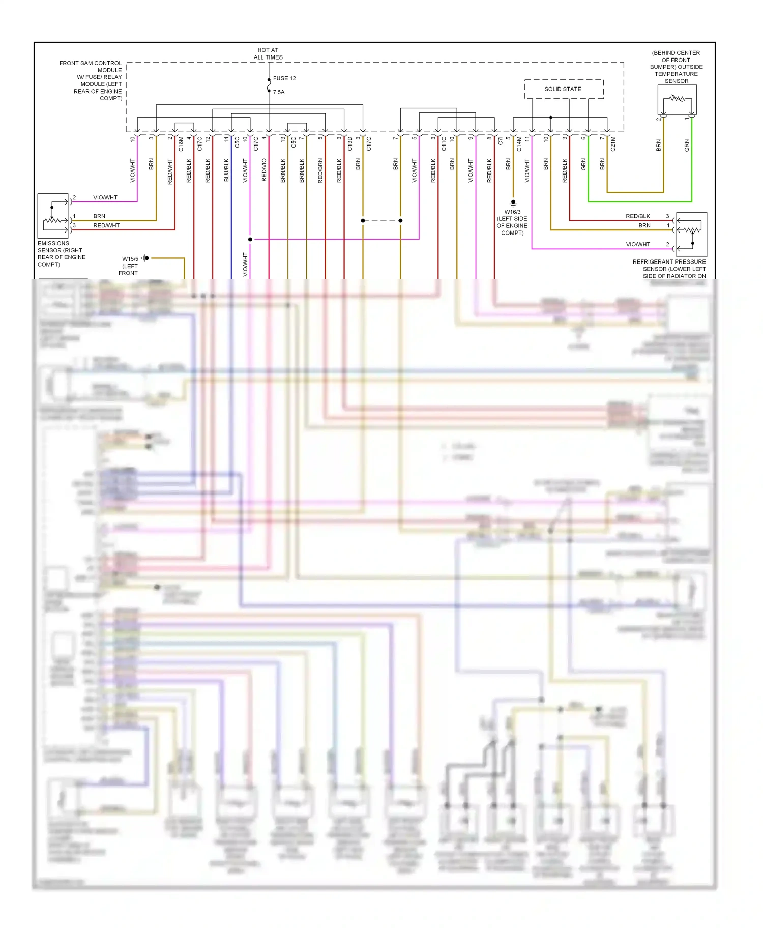 Wiring diagram air recirculation mode button for Mercedes-Benz E-class W212/S212/C207/A207 facelift (2013-2016) (12 of 20)