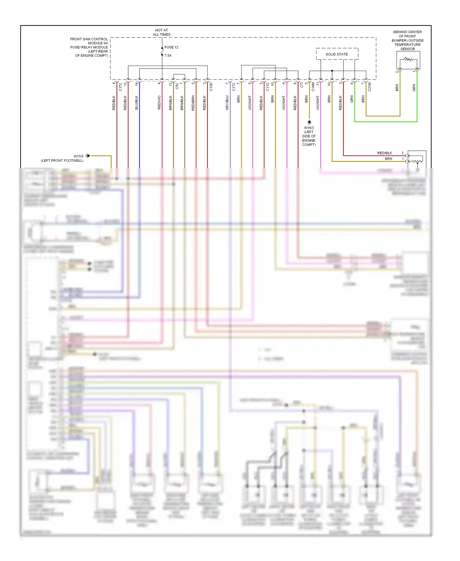 Wiring diagram air recirculation mode button for Mercedes-Benz E-class W212/S212/C207/A207 facelift (2013-2016) (11 of 20)