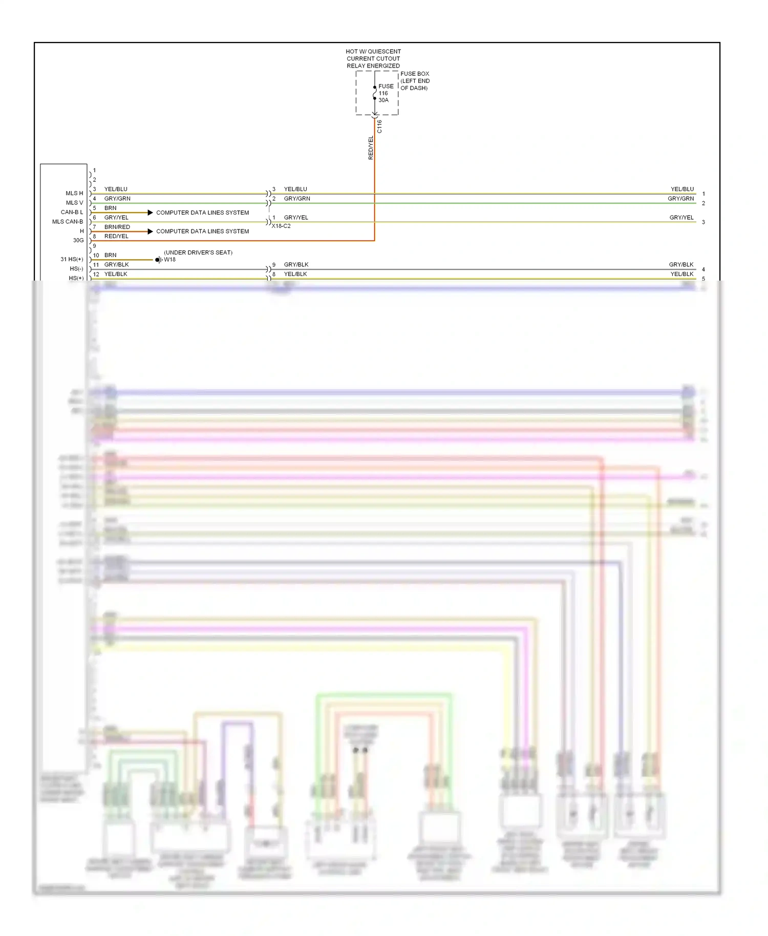 Wiring diagram computer data lines system for Mercedes-Benz E-class W212/S212/C207/A207 facelift (2013-2016) (405 of 443)