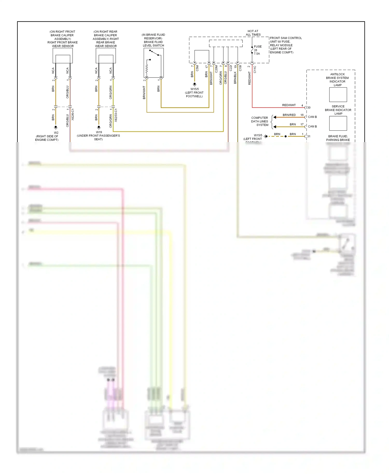 Wiring diagram electronic stability program warning lamp ind for Mercedes-Benz E-class W212/S212/C207/A207 facelift (2013-2016) (2 of 4)