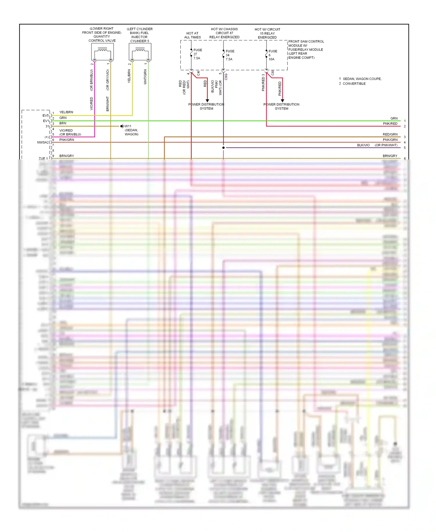 Wiring diagram front sam control module w/ fuse/relay module (left rear of for Mercedes-Benz E-class W212/S212/C207/A207 facelift (2013-2016) (1 of 1)
