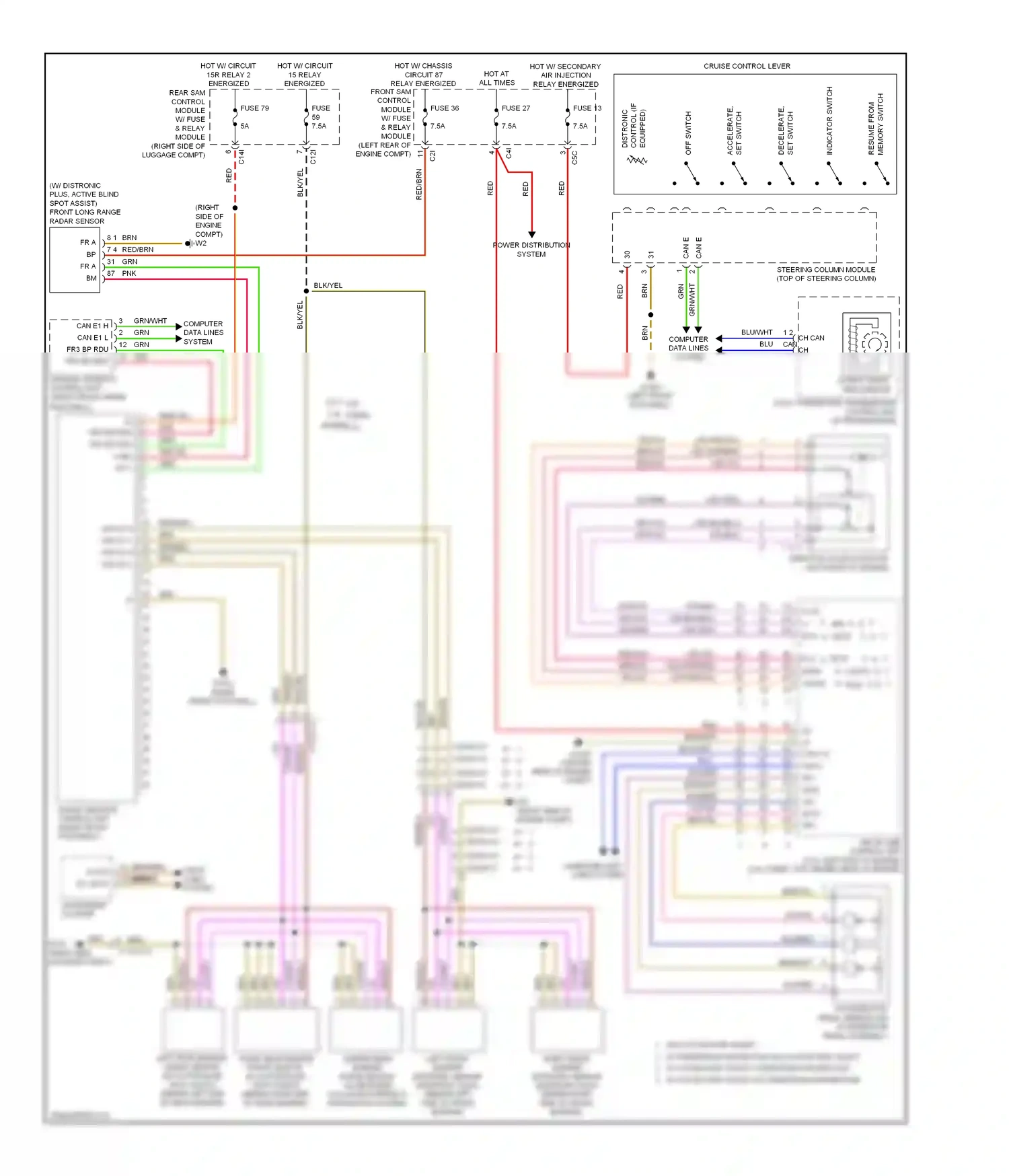 Wiring diagram indicator switch for Mercedes-Benz E-class W212/S212/C207/A207 facelift (2013-2016) (2 of 8)