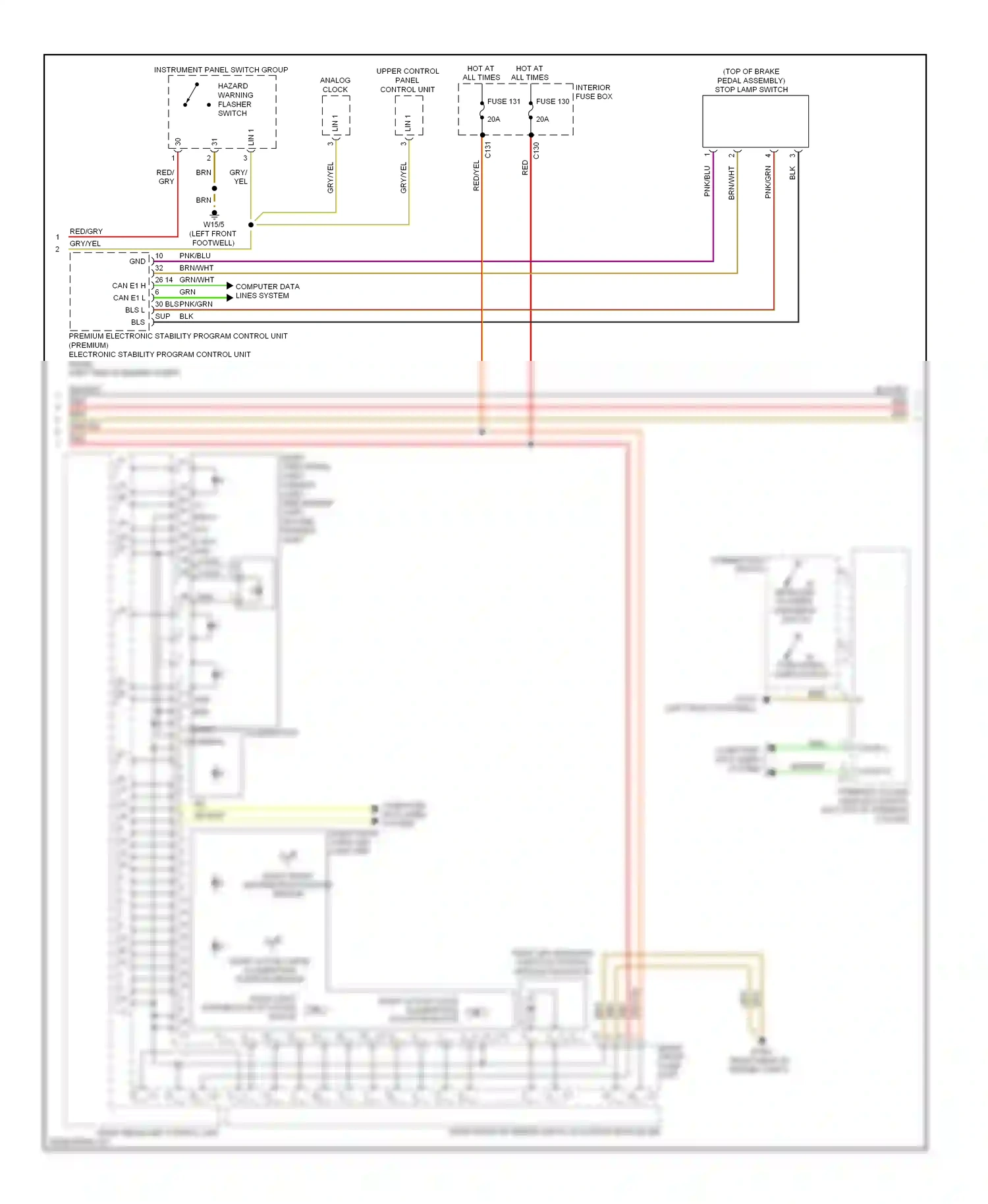 Wiring diagram instrument panel switch group for Mercedes-Benz E-class W212/S212/C207/A207 facelift (2013-2016) (12 of 13)