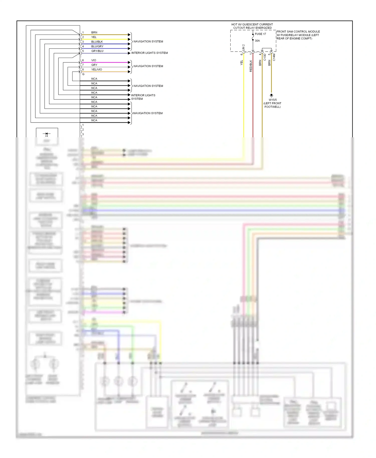 Mercedes-Benz E-class W212/S212/C207/A207 facelift (2013-2016) interior lamp automatic function switch wiring diagram  (13 of 19)