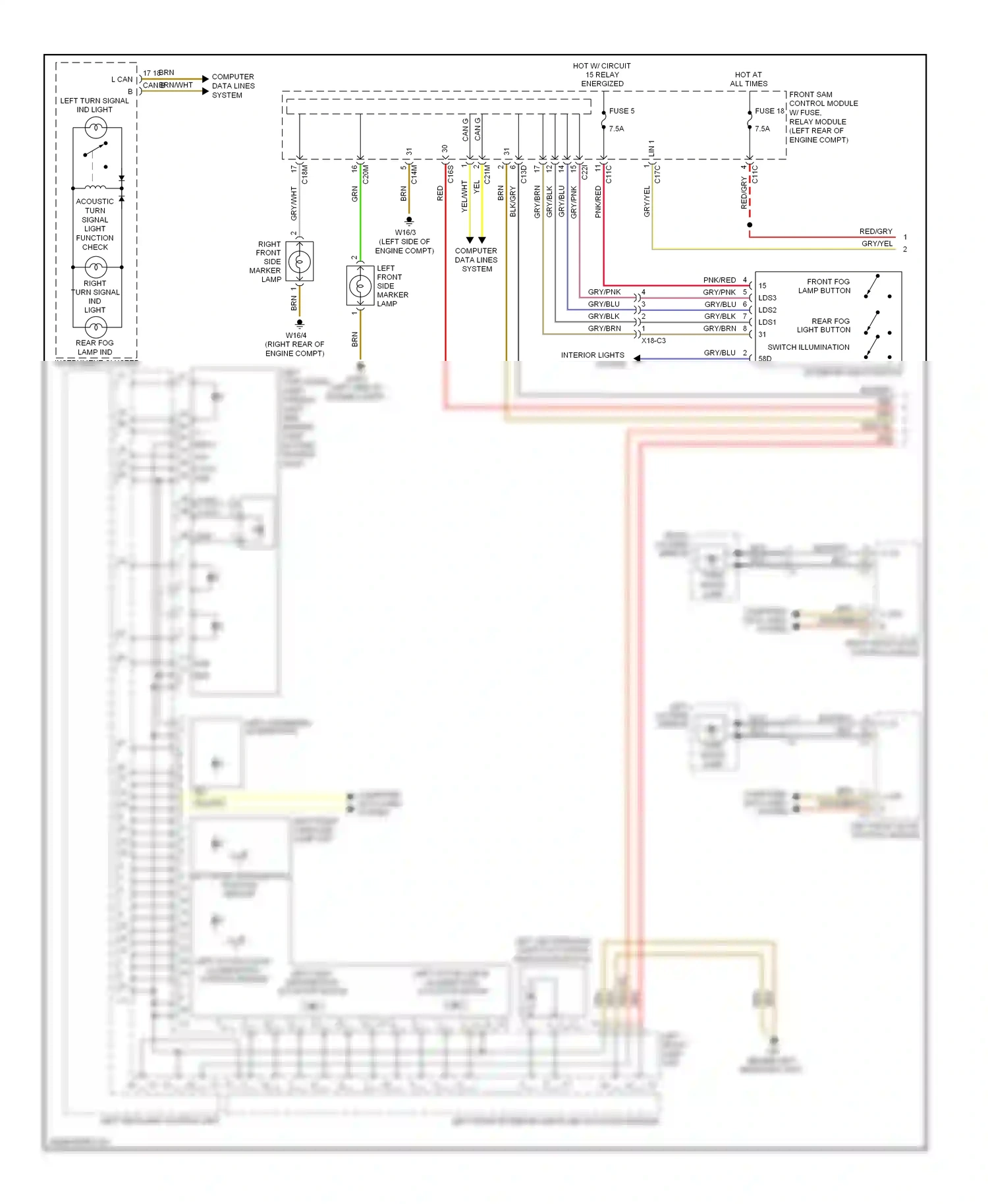 Mercedes-Benz E-class W212/S212/C207/A207 facelift (2013-2016) left front lamp unit wiring diagram  (21 of 27)