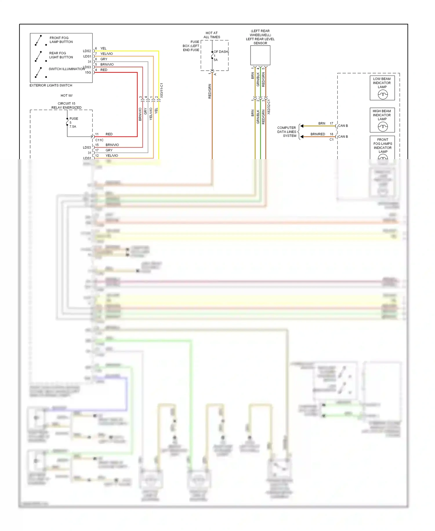 Wiring diagram low beam switch for Mercedes-Benz E-class W212/S212/C207/A207 facelift (2013-2016) (5 of 17)
