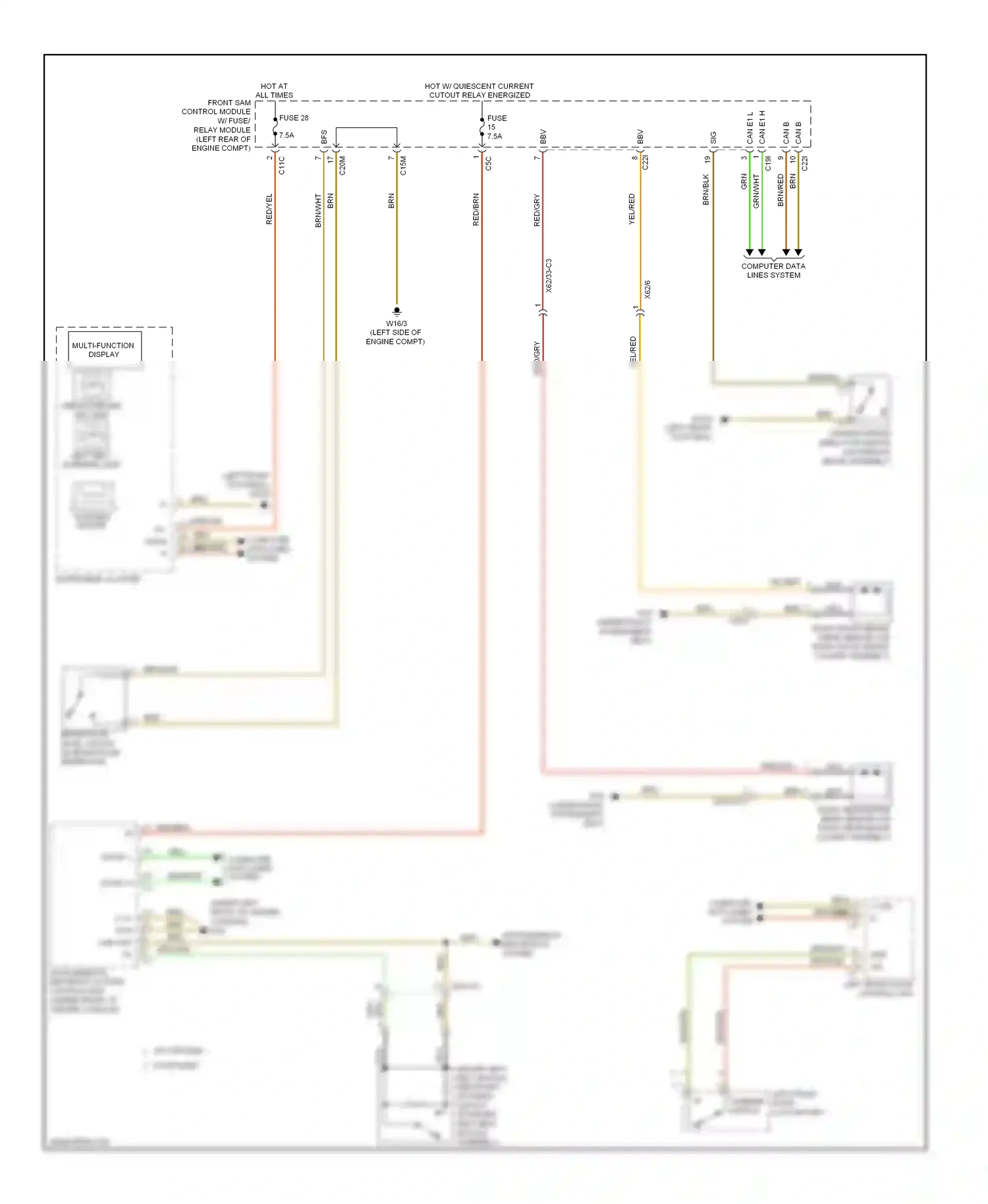 Mercedes-Benz E-class W212/S212/C207/A207 facelift (2013-2016) multi-function display wiring diagram  (21 of 23)