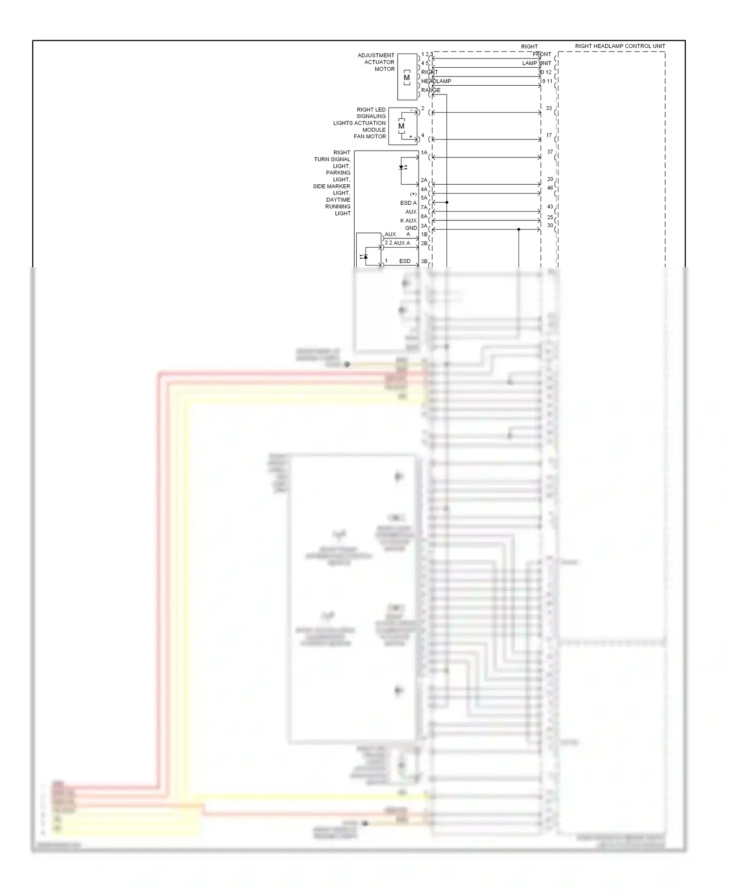 Wiring diagram right front distribution position sensor for Mercedes-Benz E-class W212/S212/C207/A207 facelift (2013-2016) (4 of 6)