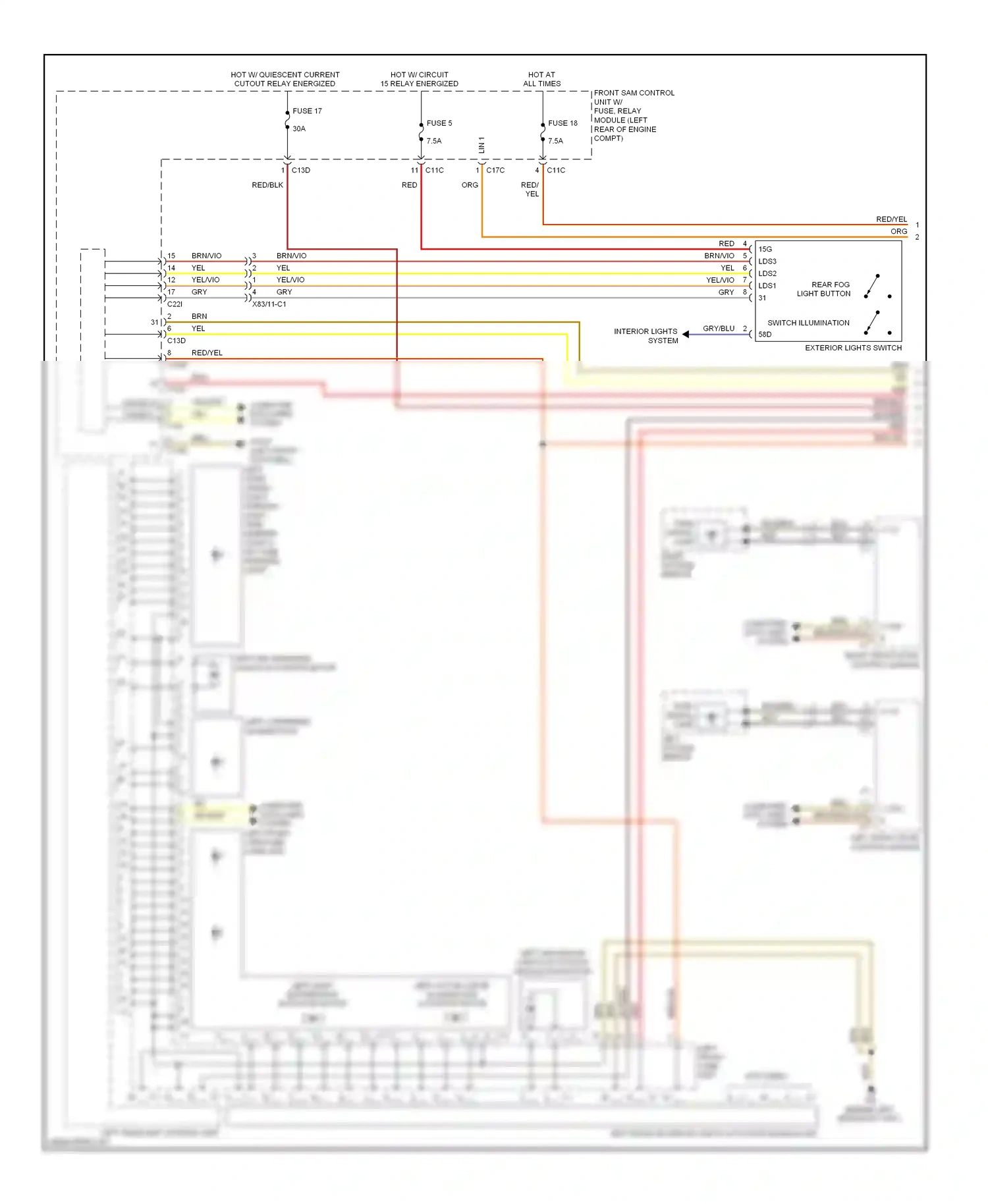 Wiring diagram right front door control module for Mercedes-Benz E-class W212/S212/C207/A207 facelift (2013-2016) (5 of 19)