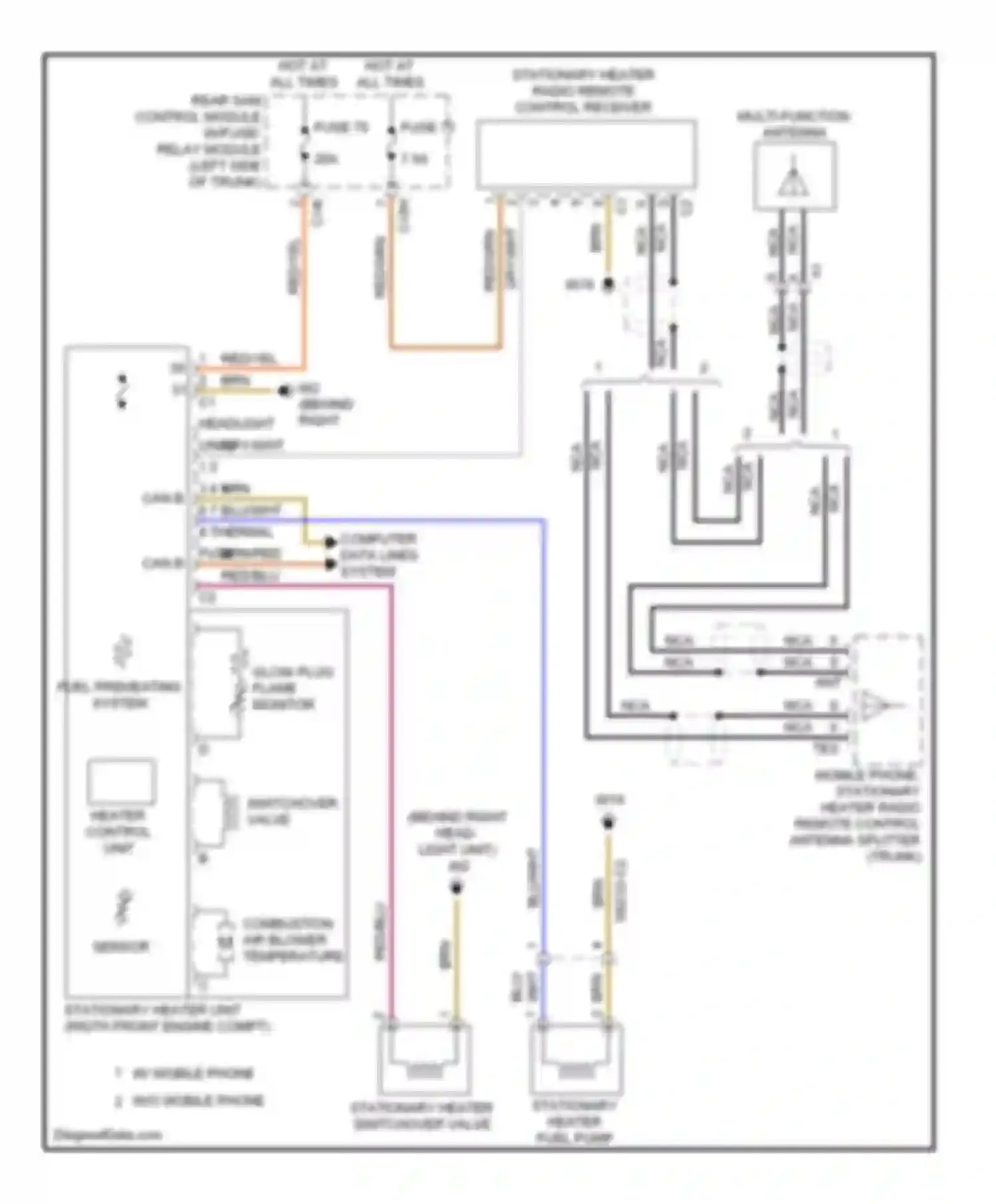 E-class Mercedes-Benz W212/S212/C207/A207 (2009-2013): Stationary heater circuit, sedan