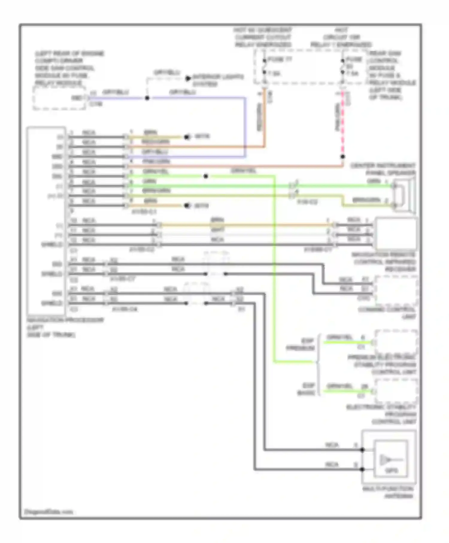 E-class Mercedes-Benz W212/S212/C207/A207 (2009-2013): Navigation circuit