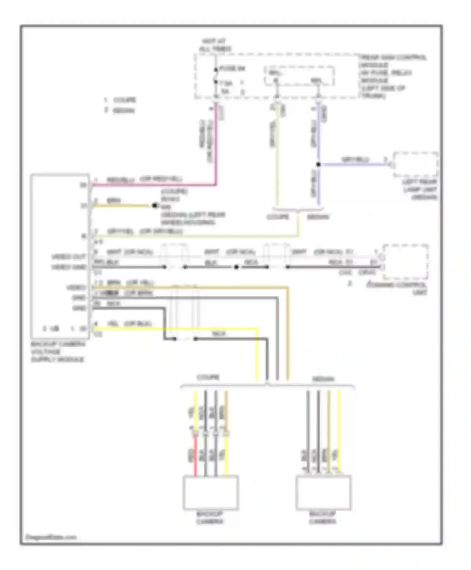 E-class Mercedes-Benz W212/S212/C207/A207 (2009-2013): Rear camera circuit