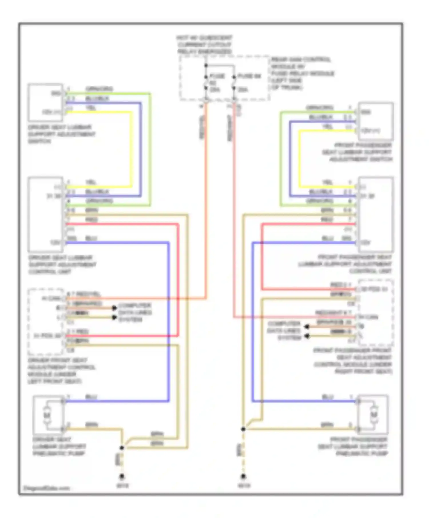 E-class Mercedes-Benz W212/S212/C207/A207 (2009-2013): Lumbar circuit, sedan