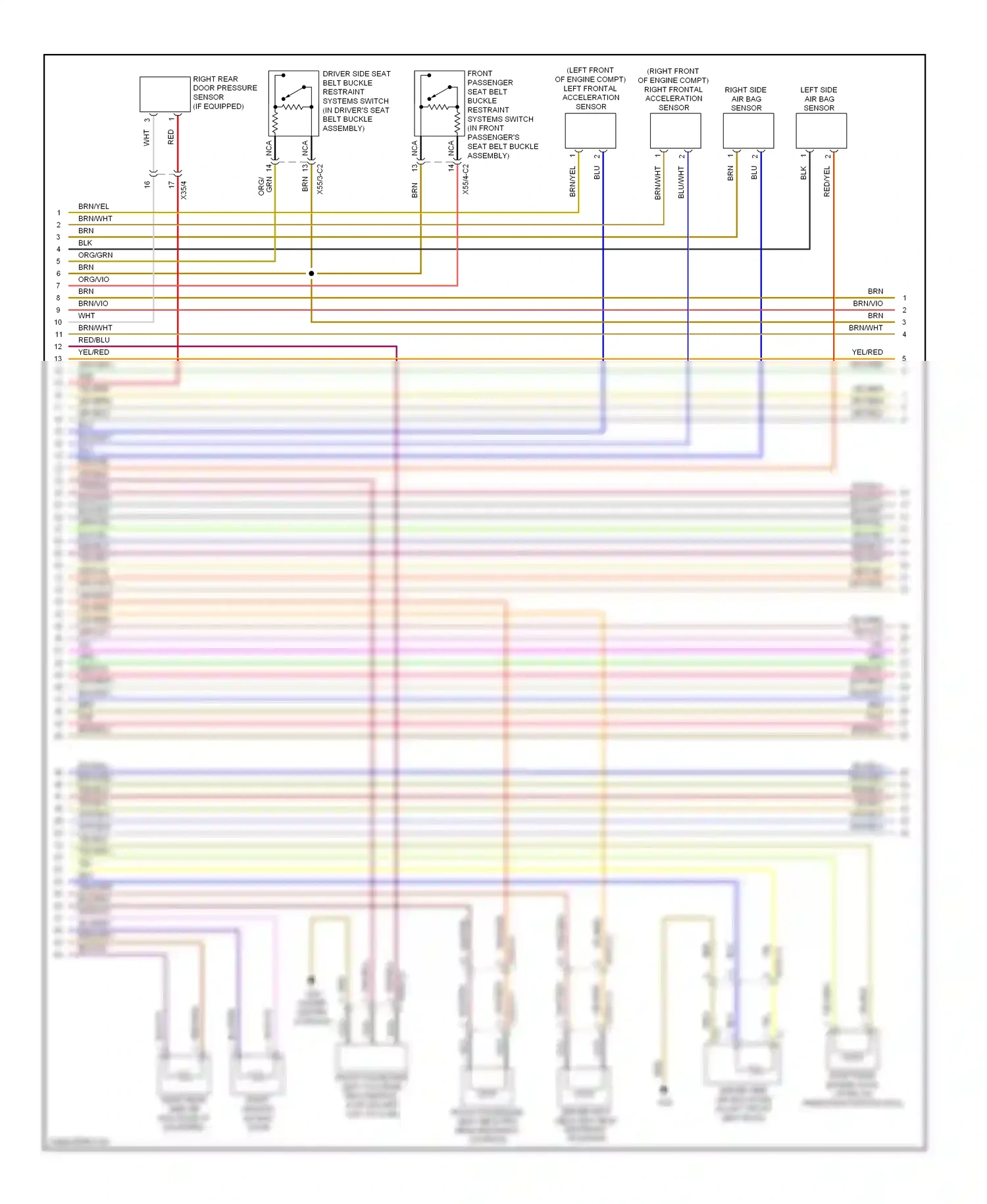 Wiring diagram acceleration sensor for Mercedes-Benz E-class W212/S212/C207/A207 (2009-2013) (1 of 1)
