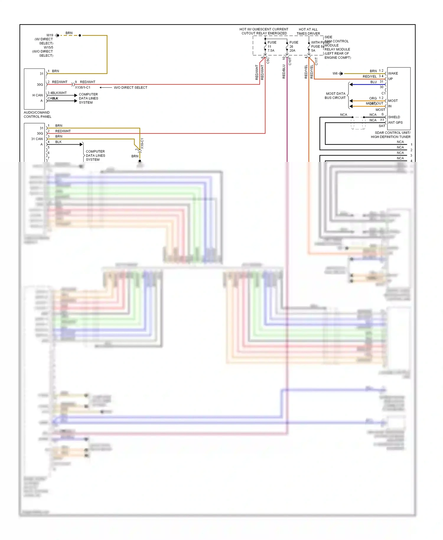 Wiring diagram audio/comand control panel for Mercedes-Benz E-class W212/S212/C207/A207 (2009-2013) (3 of 3)