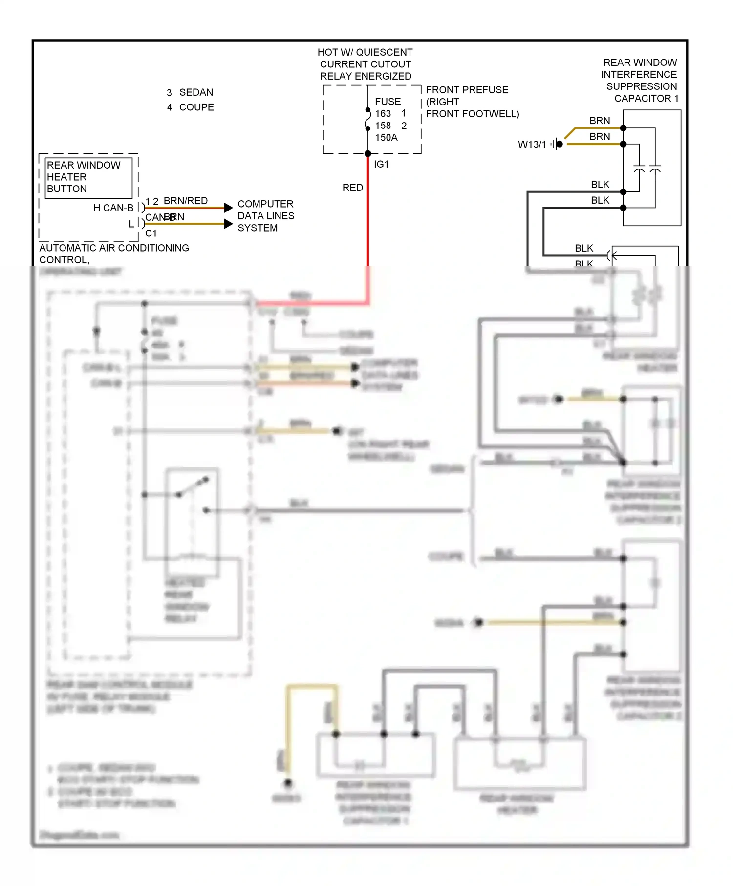Wiring diagram automatic air conditioning control, operating unit for Mercedes-Benz E-class W212/S212/C207/A207 (2009-2013) (9 of 9)