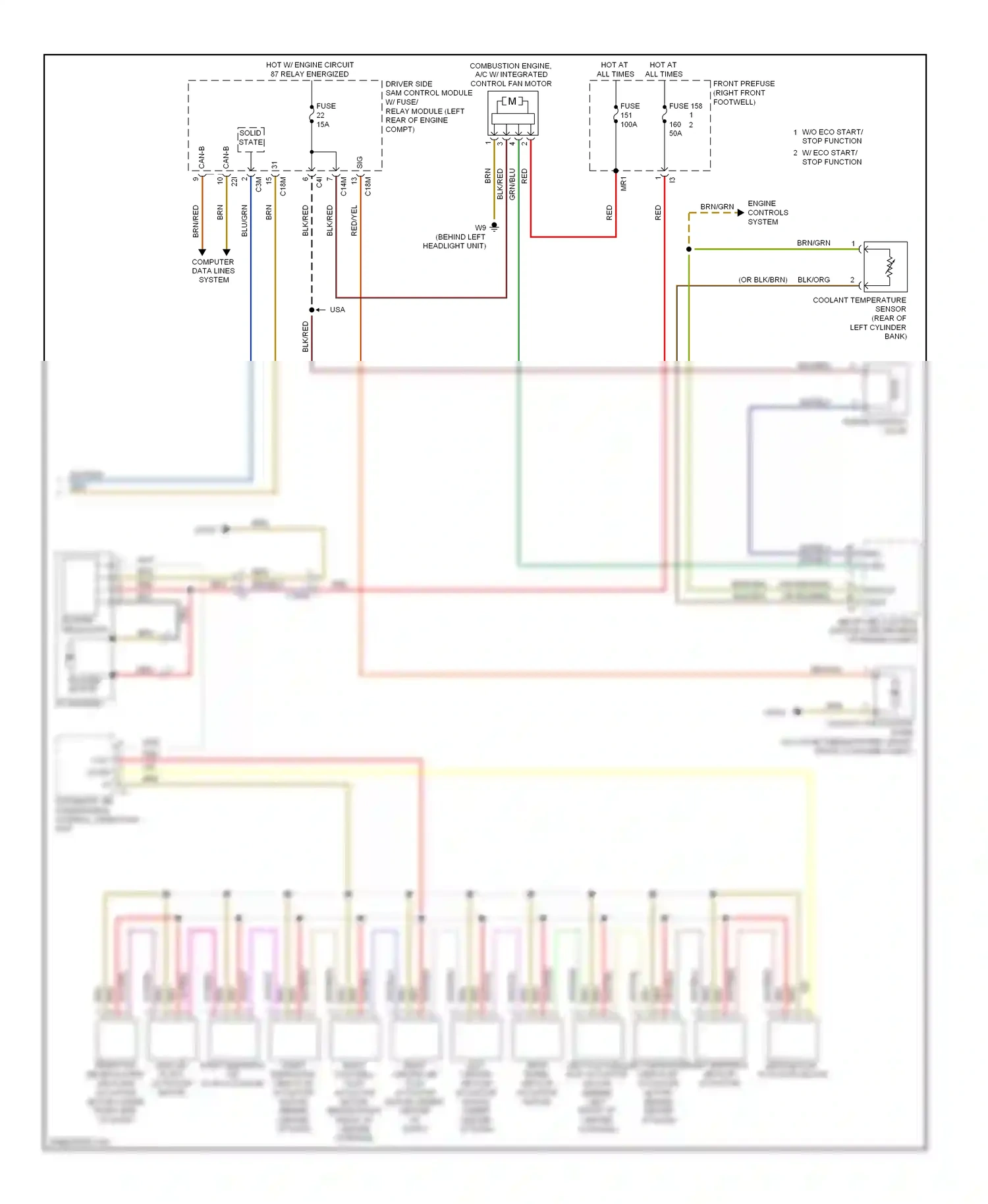 Wiring diagram automatic air conditioning control, operating unit for Mercedes-Benz E-class W212/S212/C207/A207 (2009-2013) (4 of 9)