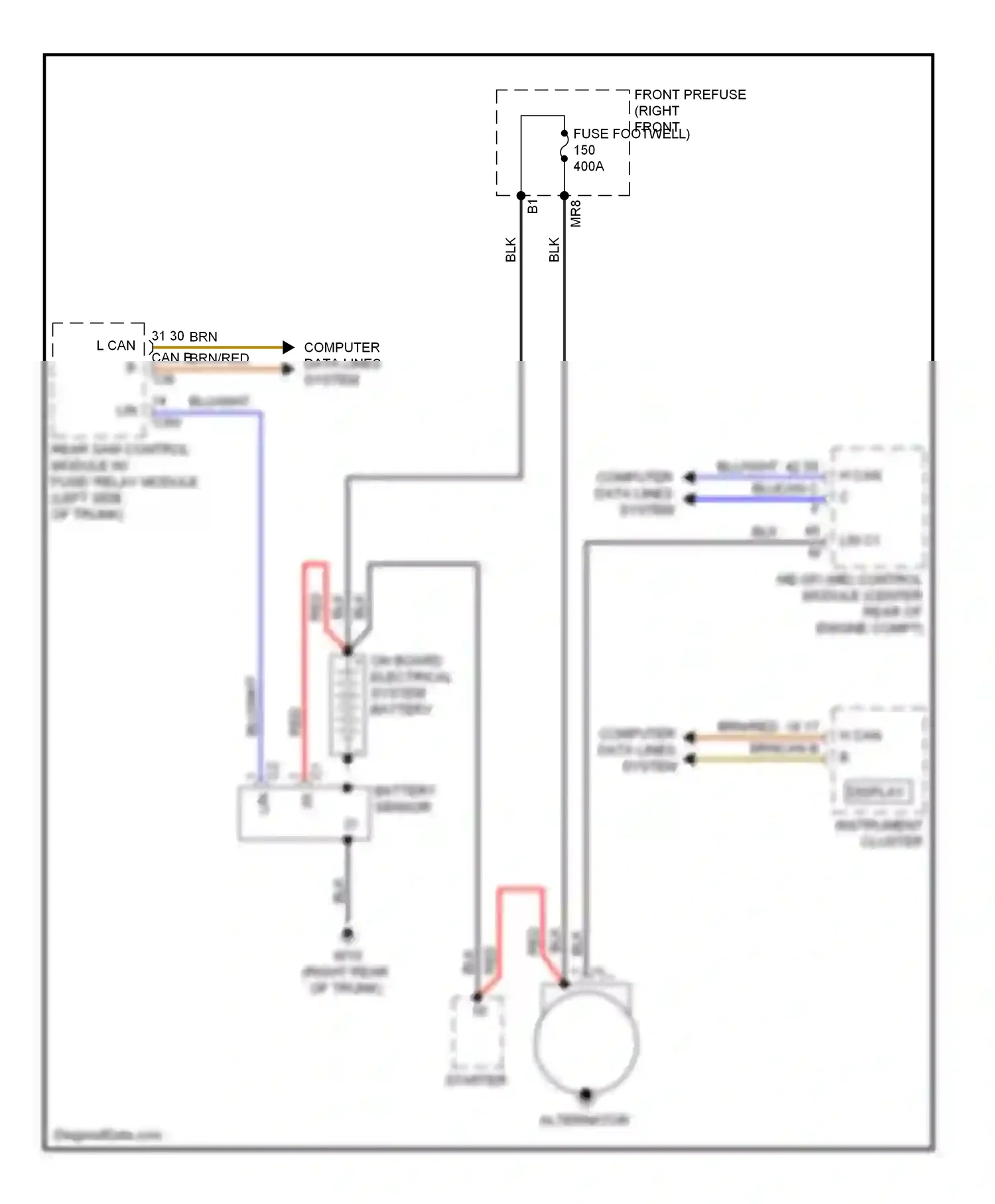 Wiring diagram battery sensor for Mercedes-Benz E-class W212/S212/C207/A207 (2009-2013) (2 of 9)