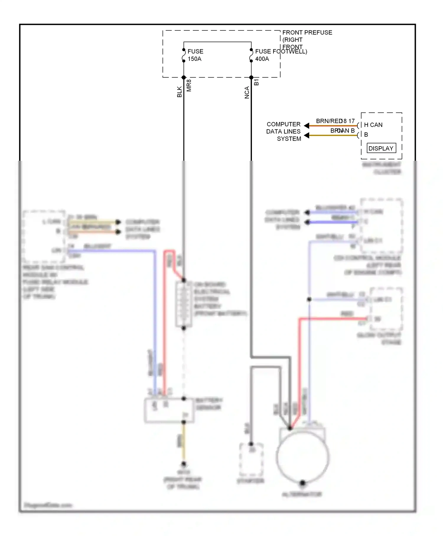 Wiring diagram battery sensor for Mercedes-Benz E-class W212/S212/C207/A207 (2009-2013) (1 of 9)