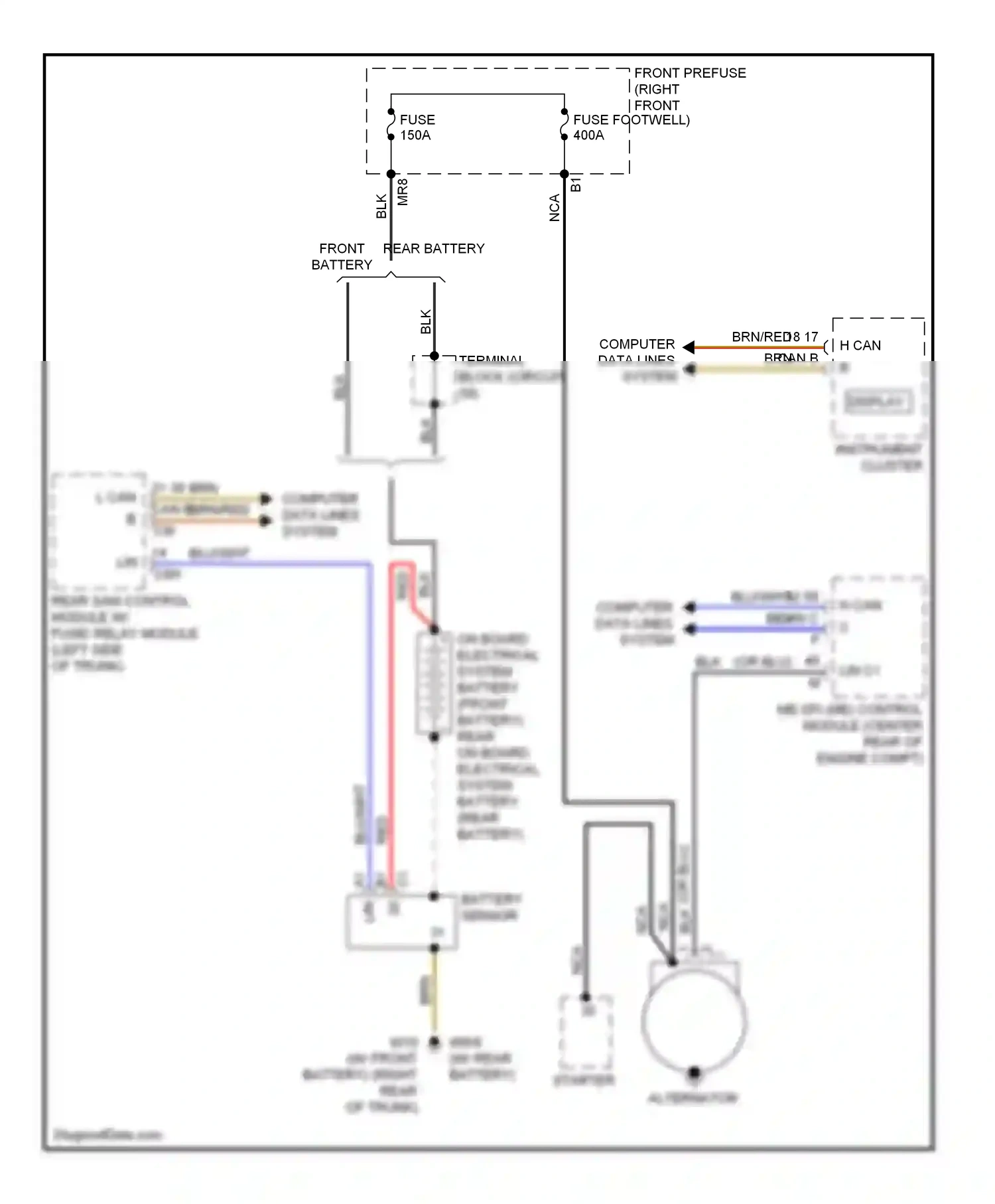 Wiring diagram battery sensor for Mercedes-Benz E-class W212/S212/C207/A207 (2009-2013) (3 of 9)