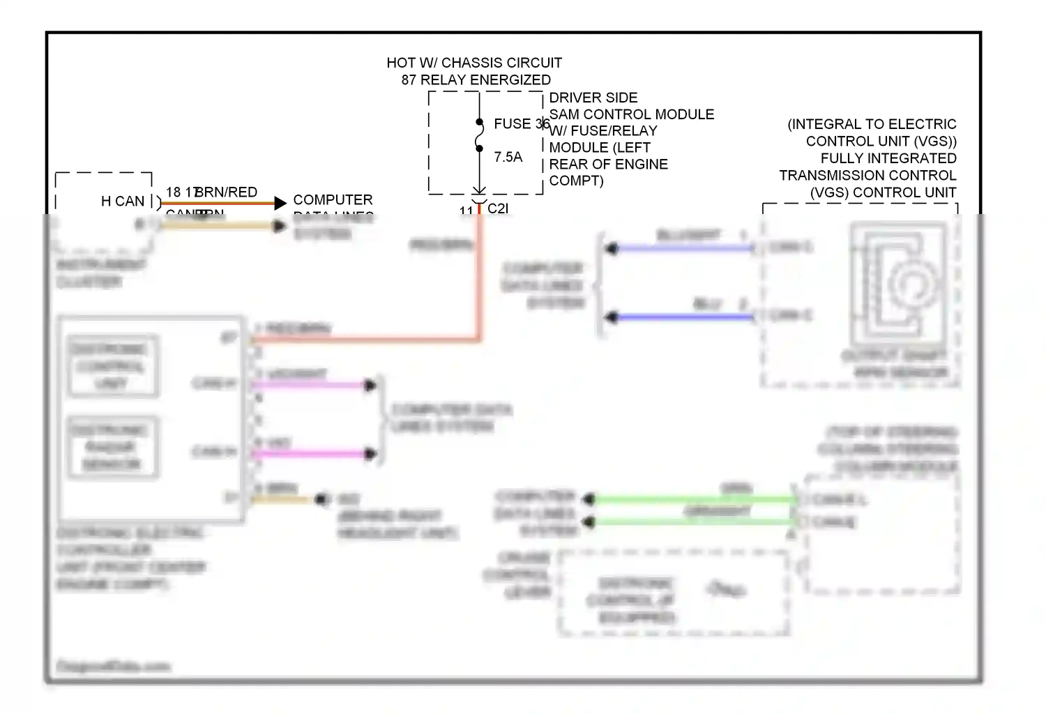 Wiring diagram can-e l can-e h for Mercedes-Benz E-class W212/S212/C207/A207 (2009-2013) (1 of 5)