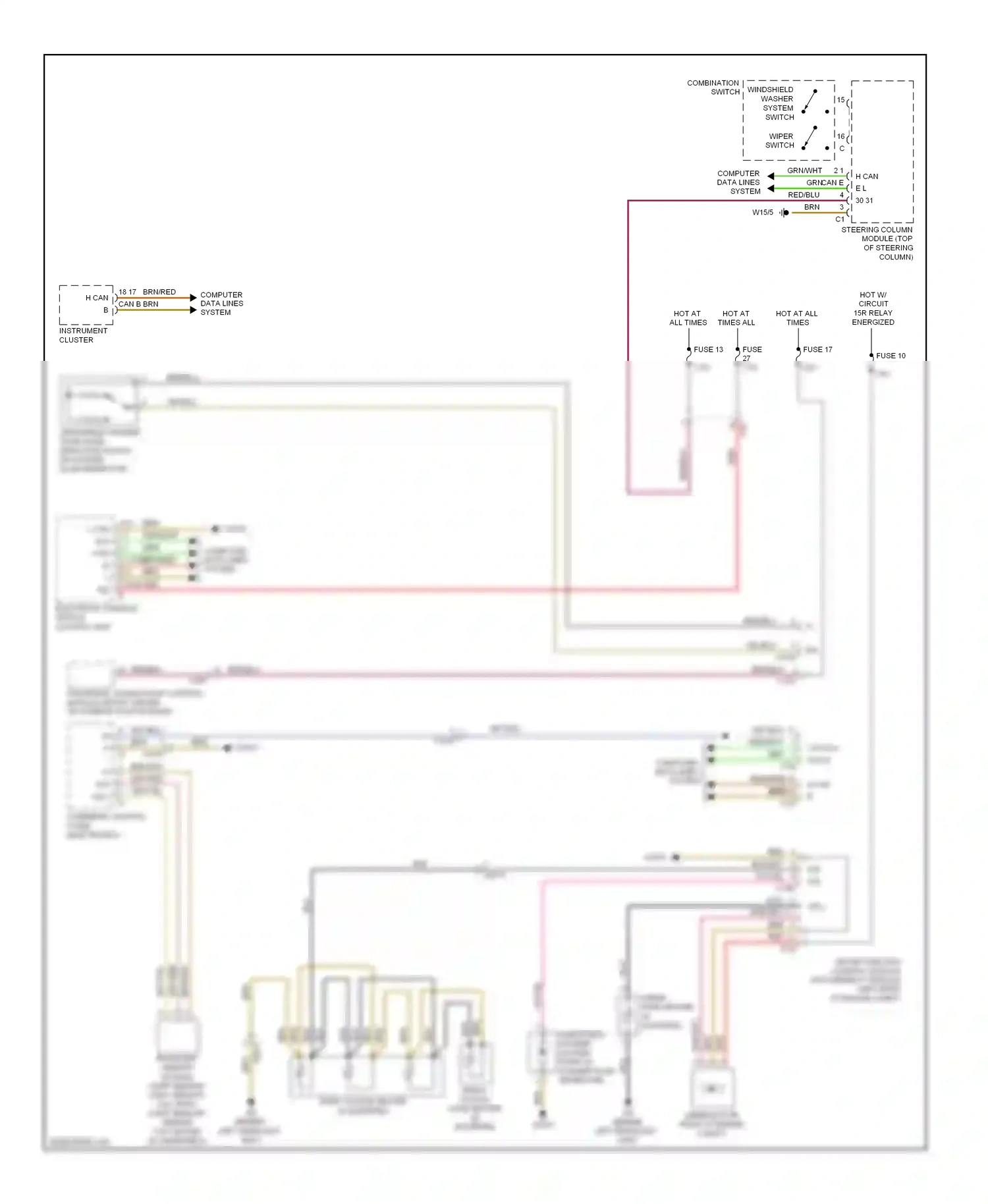 Wiring diagram combination switch for Mercedes-Benz E-class W212/S212/C207/A207 (2009-2013) (8 of 9)