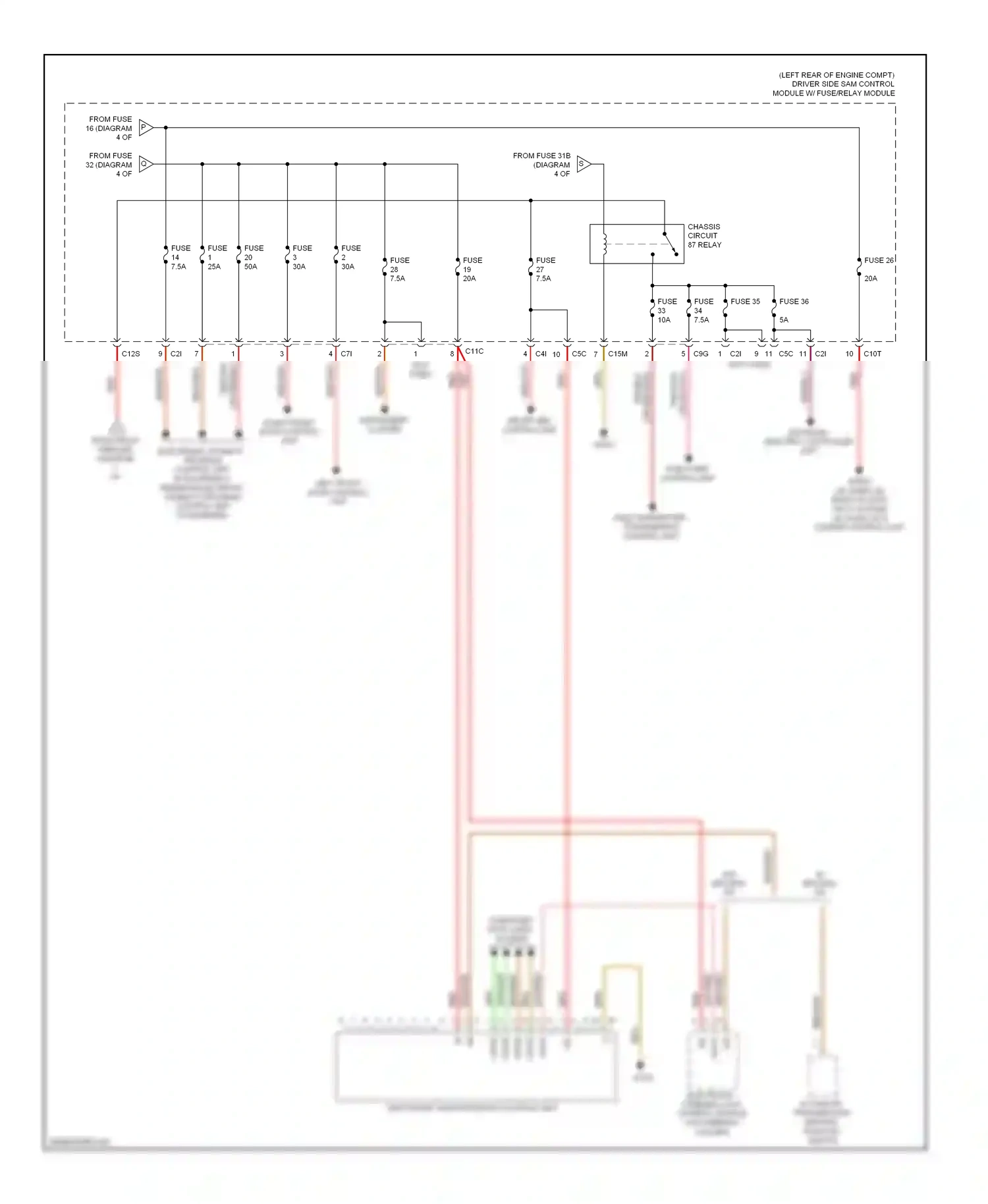 Wiring diagram distronic electric controller unit for Mercedes-Benz E-class W212/S212/C207/A207 (2009-2013) (1 of 2)