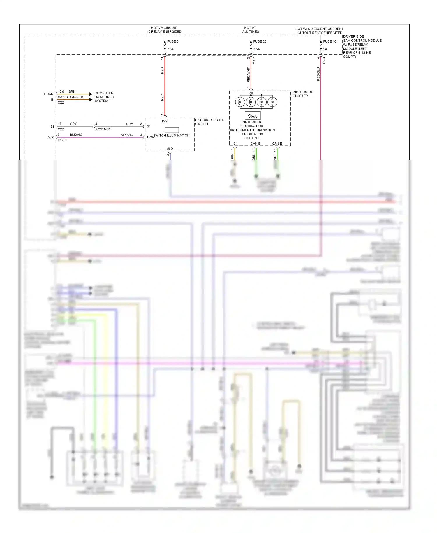 Wiring diagram emergency call system button for Mercedes-Benz E-class W212/S212/C207/A207 (2009-2013) (4 of 4)