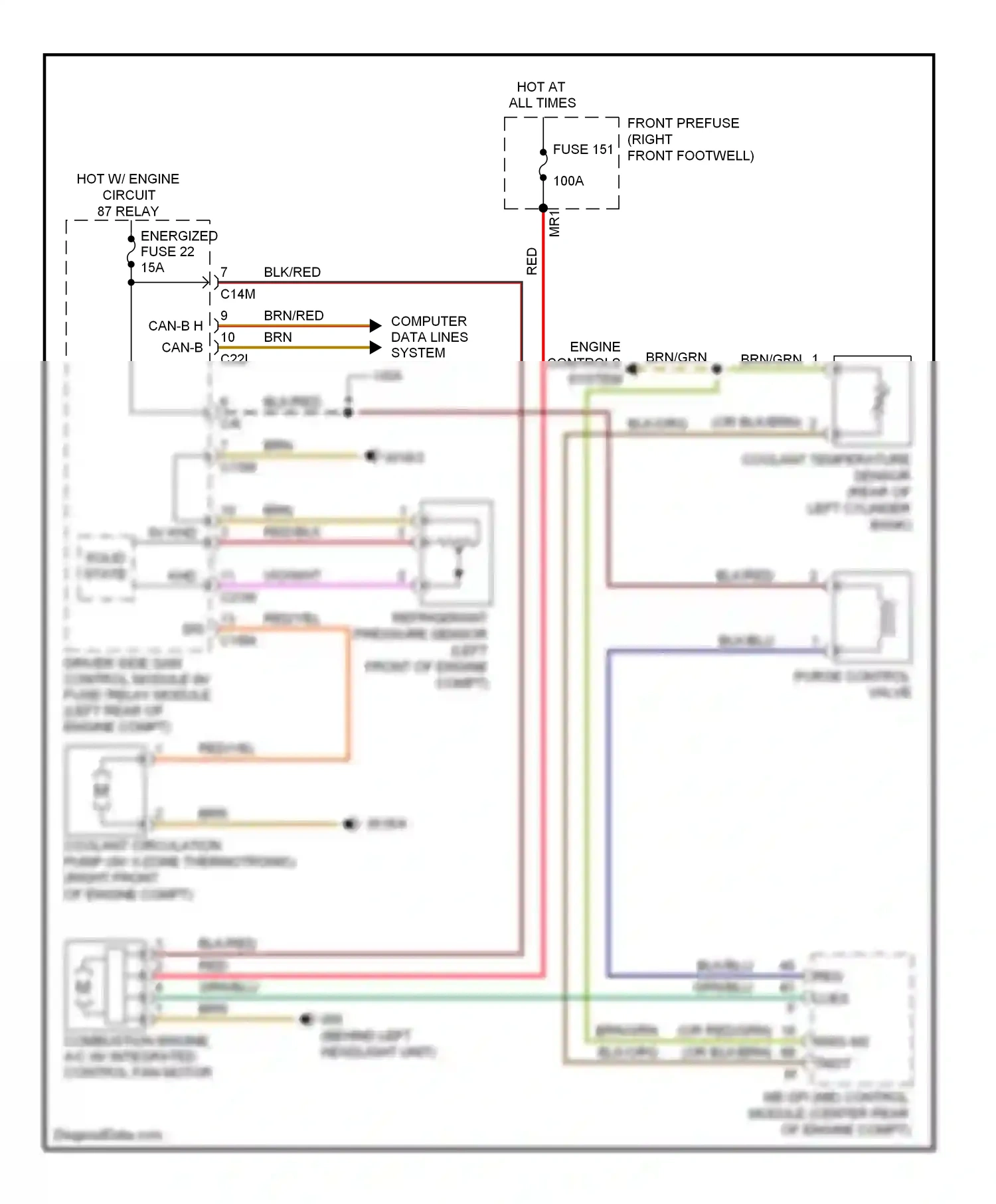 Wiring diagram engine controls system for Mercedes-Benz E-class W212/S212/C207/A207 (2009-2013) (5 of 7)
