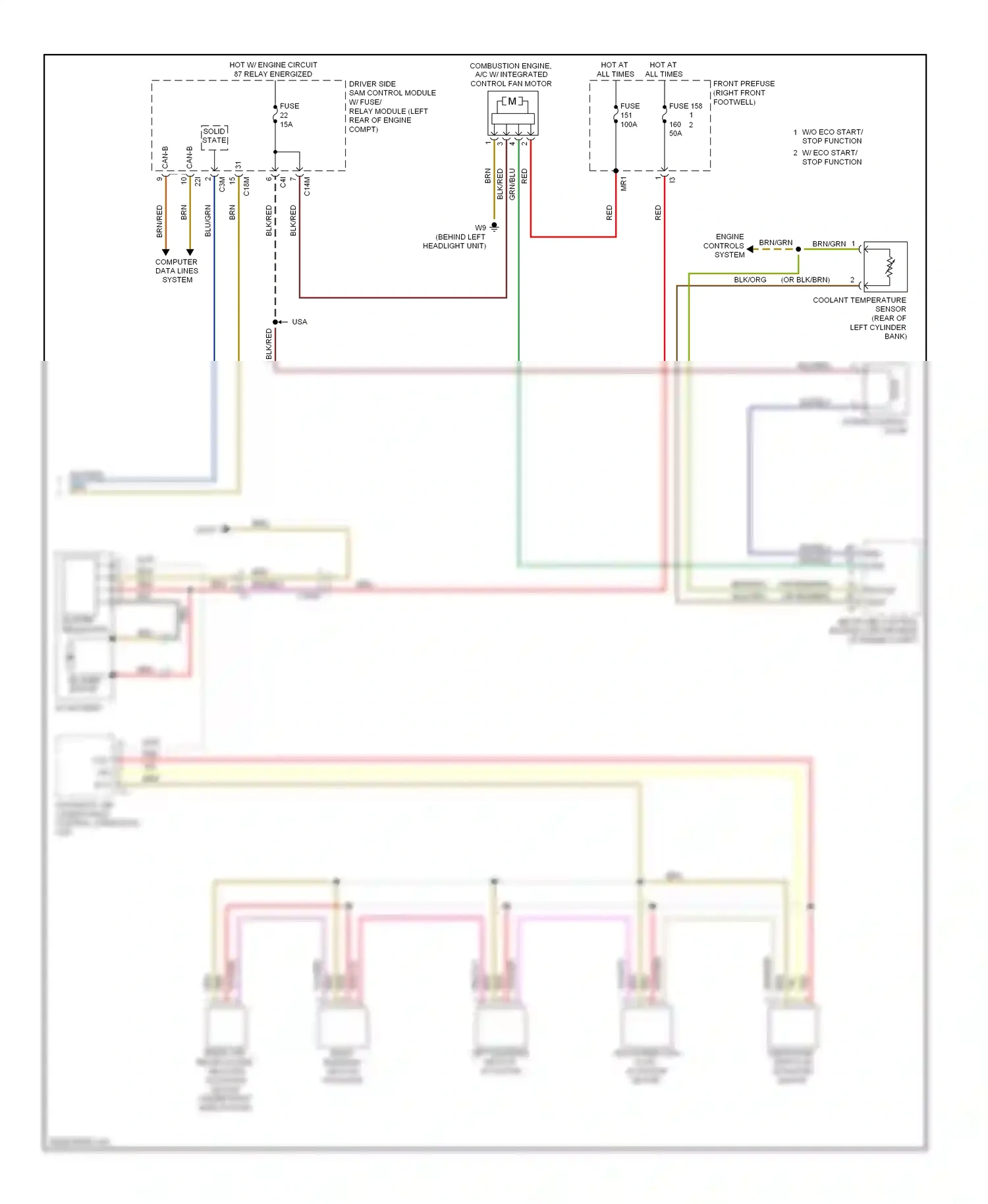 Wiring diagram engine controls system for Mercedes-Benz E-class W212/S212/C207/A207 (2009-2013) (1 of 7)