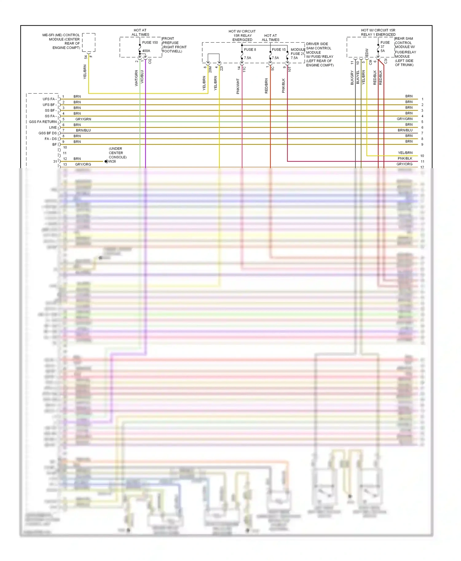 Wiring diagram front prefuse for Mercedes-Benz E-class W212/S212/C207/A207 (2009-2013) (1 of 2)