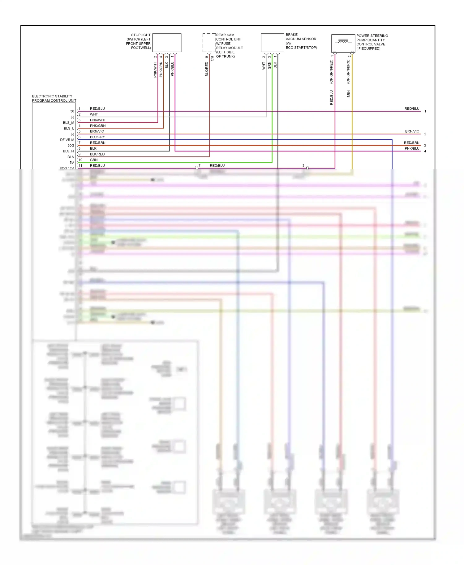 Wiring diagram front pressure sensor for Mercedes-Benz E-class W212/S212/C207/A207 (2009-2013) (1 of 3)