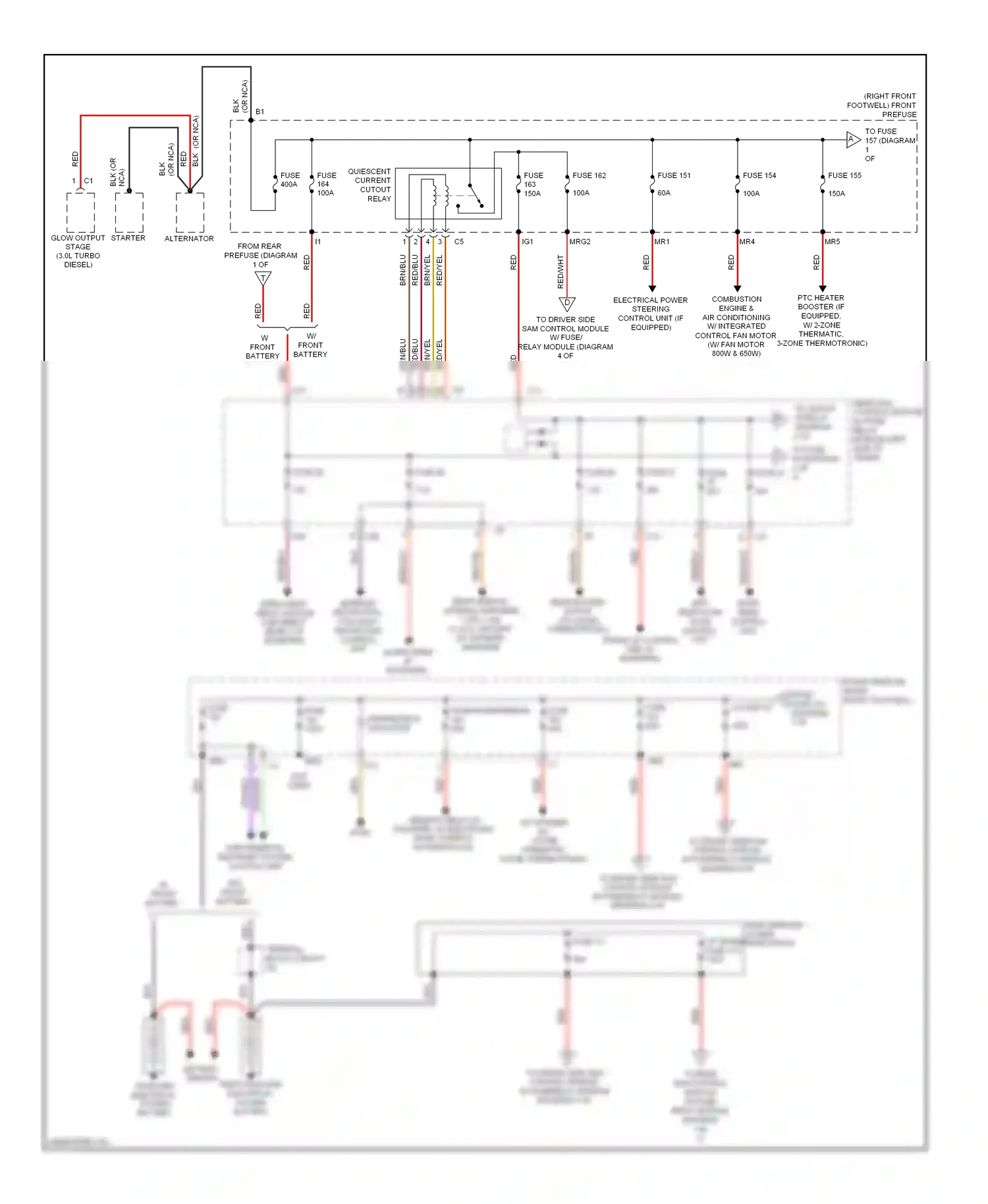 Wiring diagram fuse interference suppression capacitor for Mercedes-Benz E-class W212/S212/C207/A207 (2009-2013) (1 of 1)