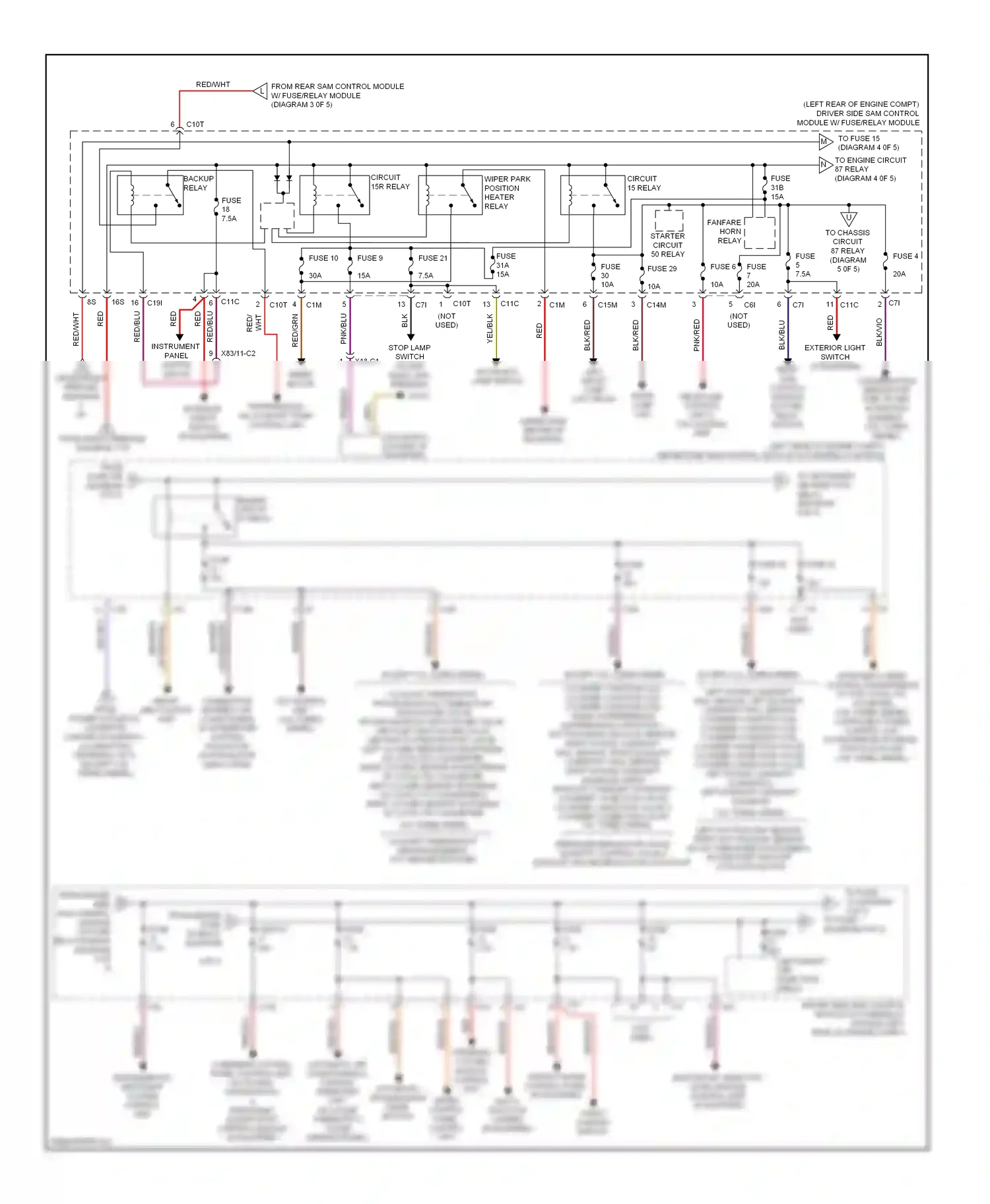 Wiring diagram instrument panel switch group for Mercedes-Benz E-class W212/S212/C207/A207 (2009-2013) (8 of 8)