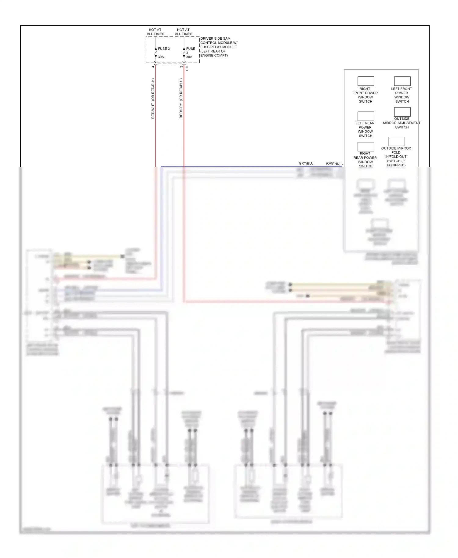 Wiring diagram left front door control module for Mercedes-Benz E-class W212/S212/C207/A207 (2009-2013) (2 of 2)
