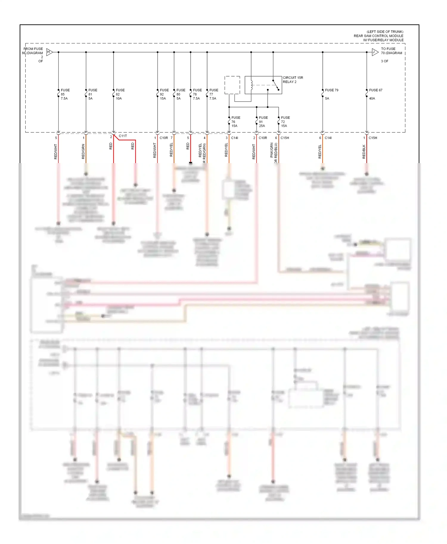 Wiring diagram load compartment socket for Mercedes-Benz E-class W212/S212/C207/A207 (2009-2013) (1 of 1)