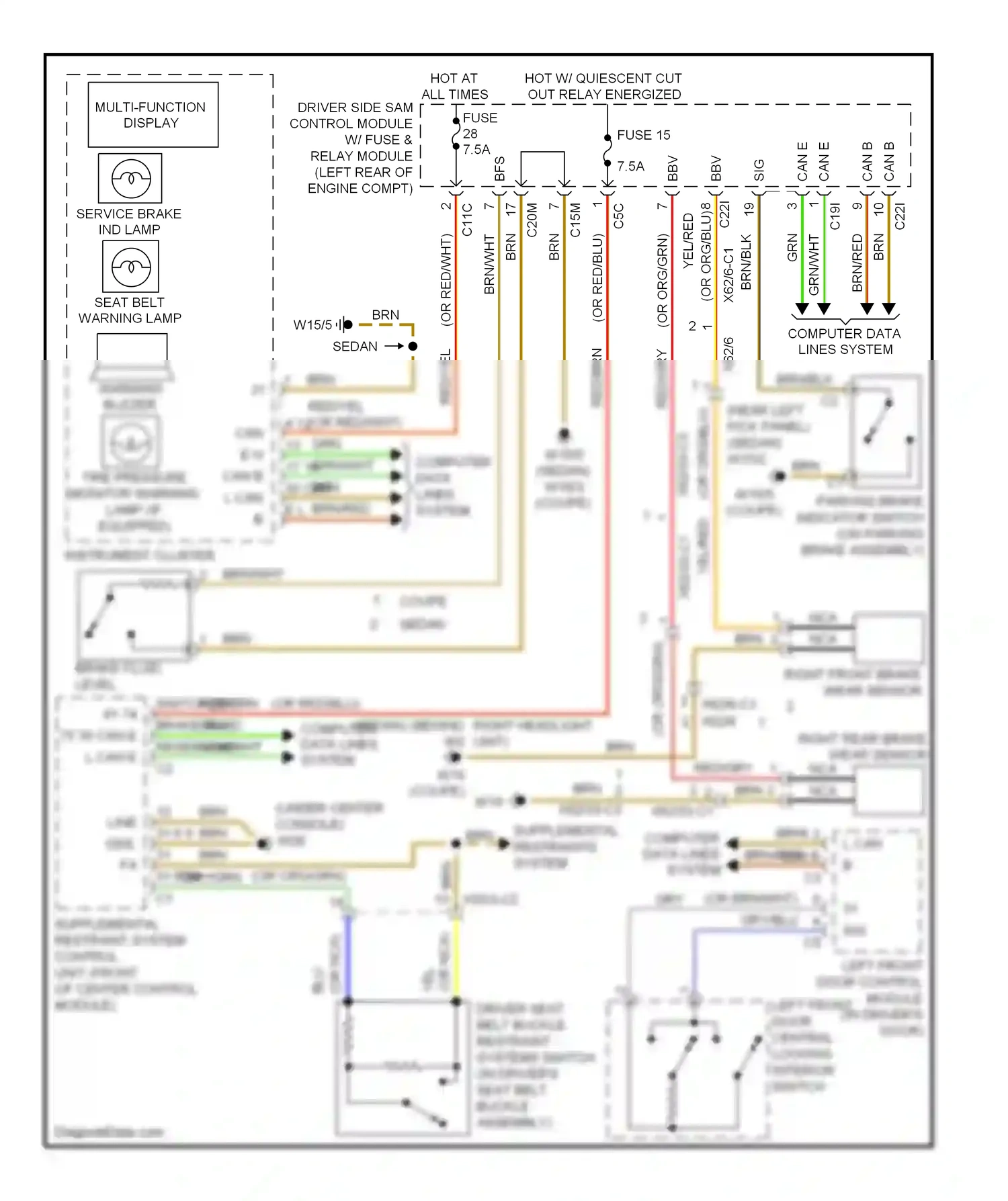 Wiring diagram multi-function display for Mercedes-Benz E-class W212/S212/C207/A207 (2009-2013) (6 of 6)