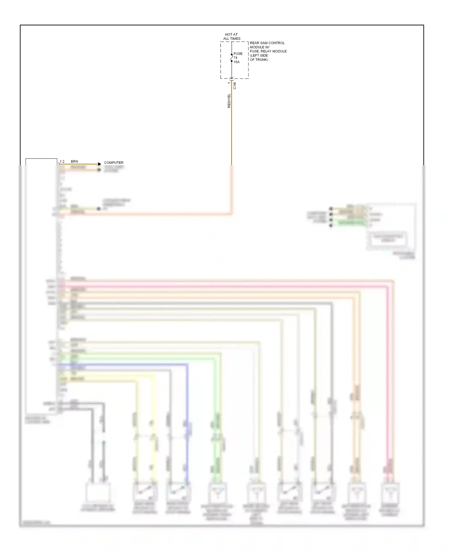 Wiring diagram multi-function display for Mercedes-Benz E-class W212/S212/C207/A207 (2009-2013) (5 of 6)