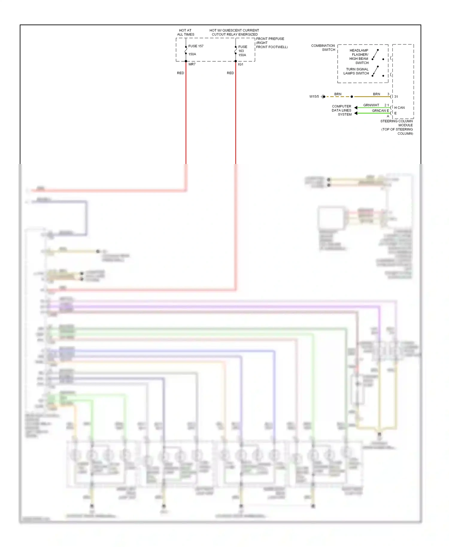 Wiring diagram outer brake/ tail- light for Mercedes-Benz E-class W212/S212/C207/A207 (2009-2013) (1 of 1)