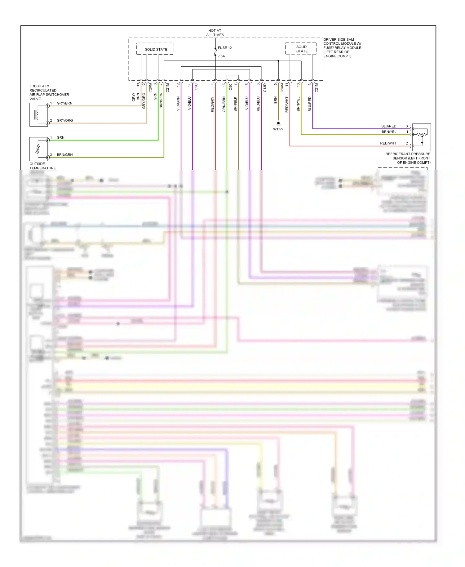 Wiring diagram outside temperature sensor for Mercedes-Benz E-class W212/S212/C207/A207 (2009-2013) (3 of 3)