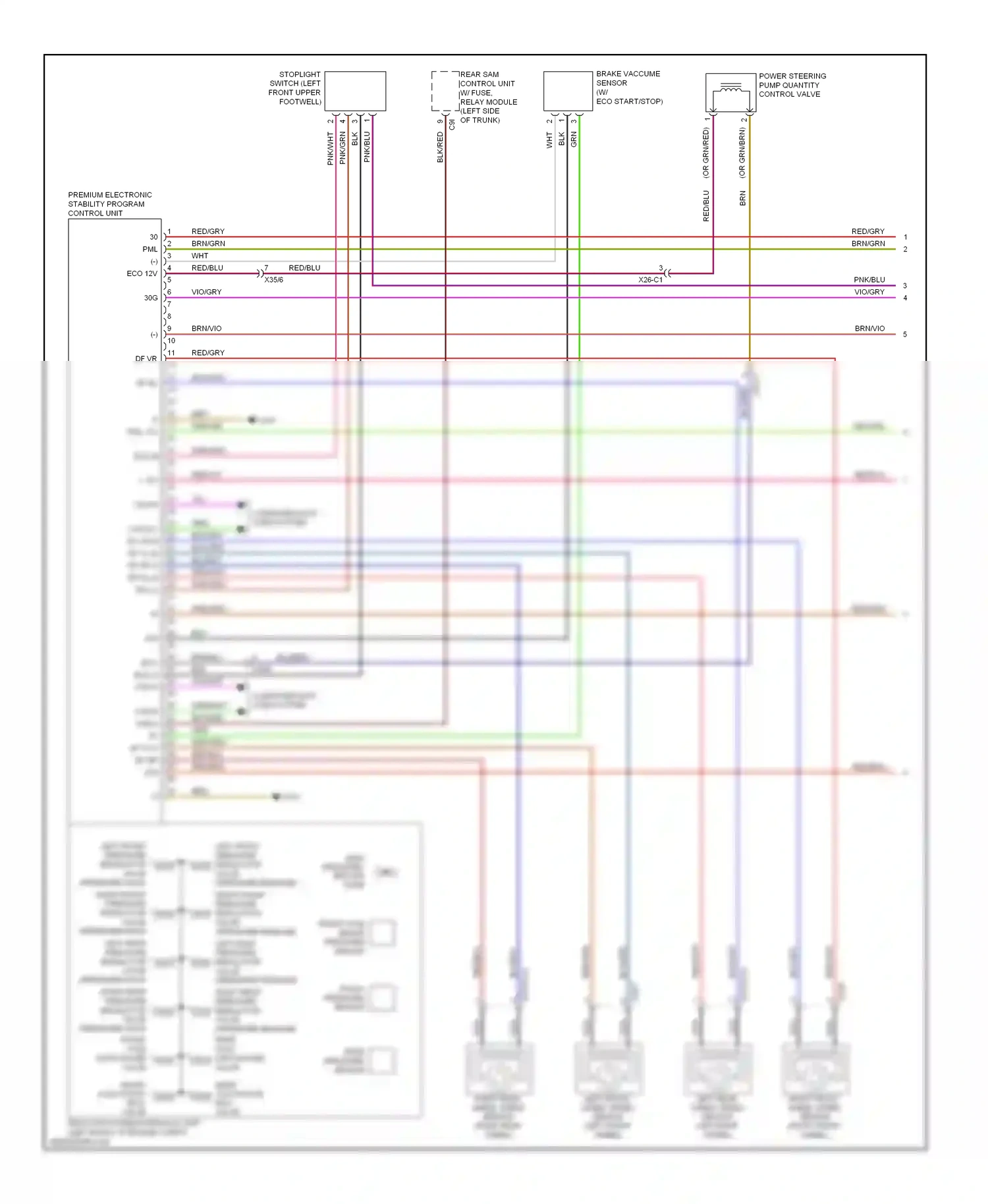 Wiring diagram premium electronic stability program control unit for Mercedes-Benz E-class W212/S212/C207/A207 (2009-2013) (1 of 5)