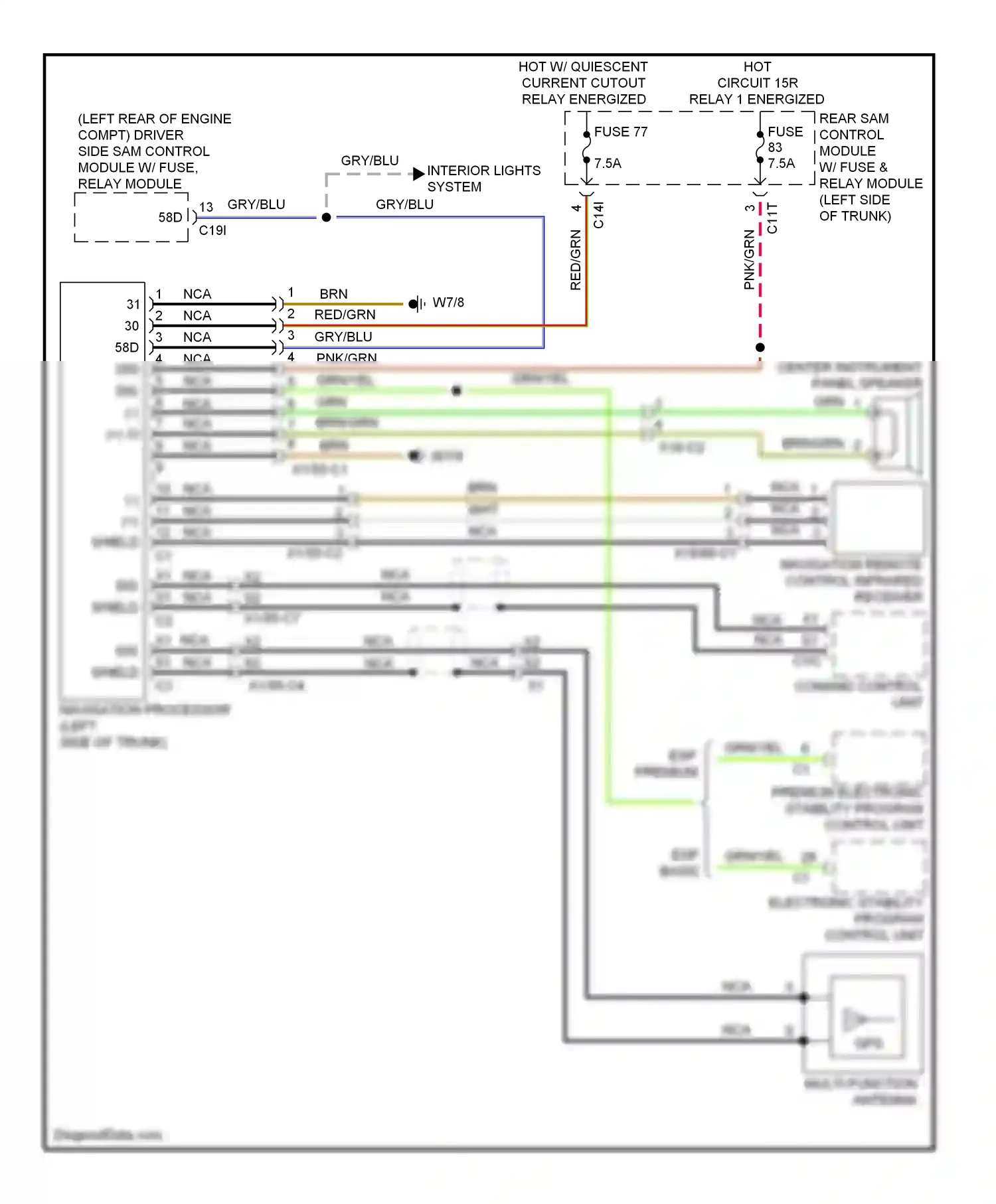 Wiring diagram premium electronic stability program control unit for Mercedes-Benz E-class W212/S212/C207/A207 (2009-2013) (5 of 5)