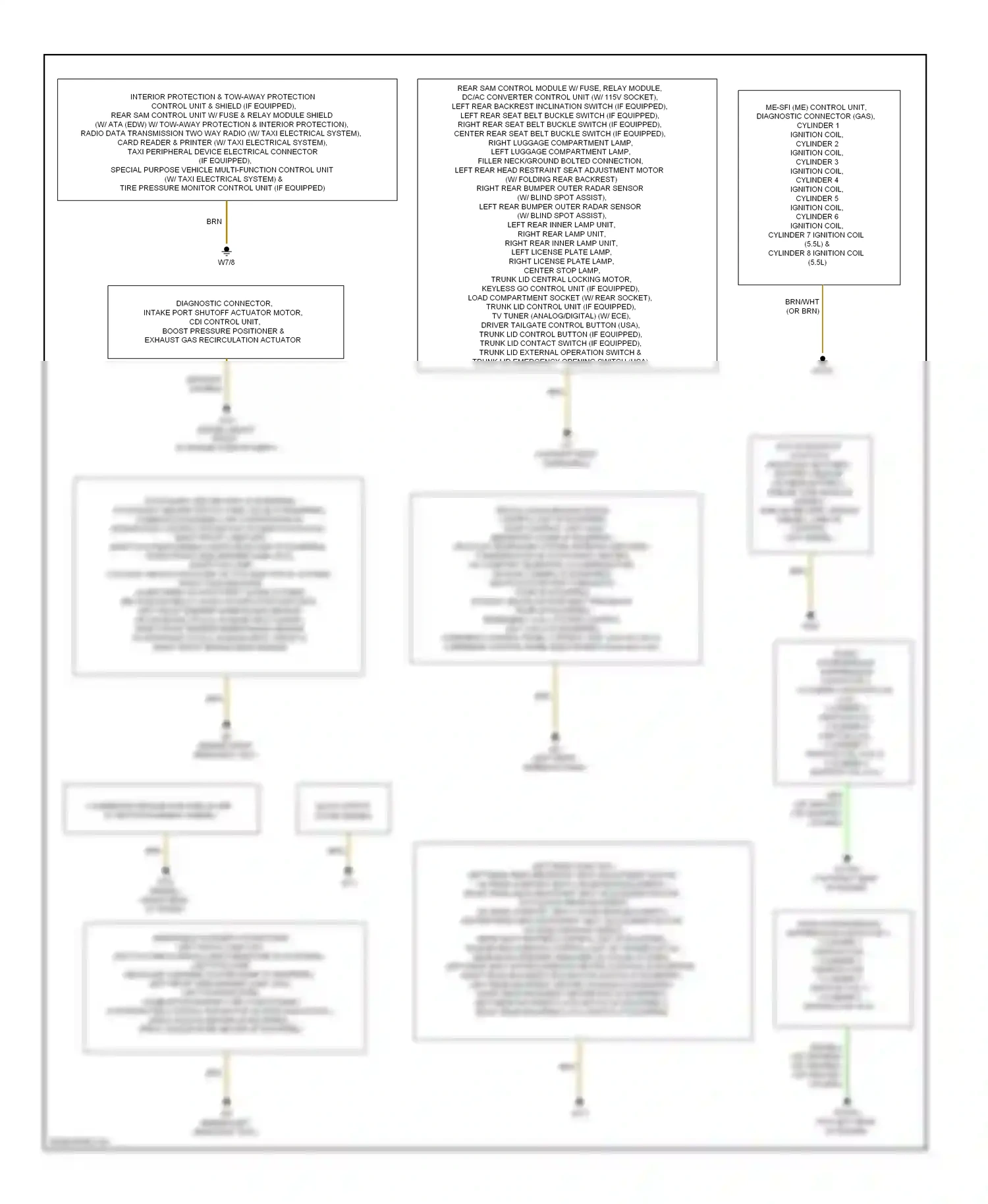 Wiring diagram rear sam control module w/ fuse, relay module for Mercedes-Benz E-class W212/S212/C207/A207 (2009-2013) (2 of 5)