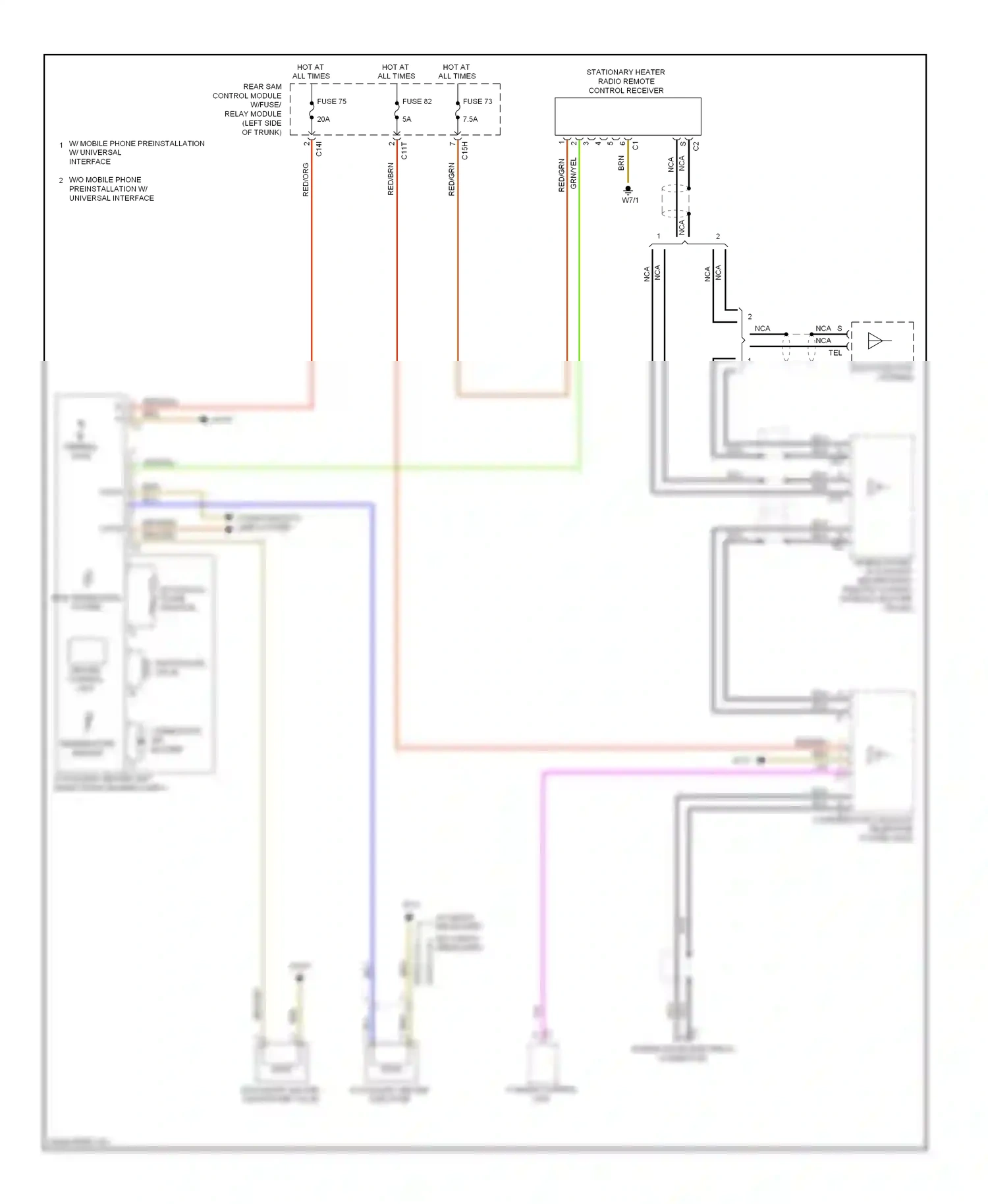 Wiring diagram temperature sensor for Mercedes-Benz E-class W212/S212/C207/A207 (2009-2013) (1 of 1)