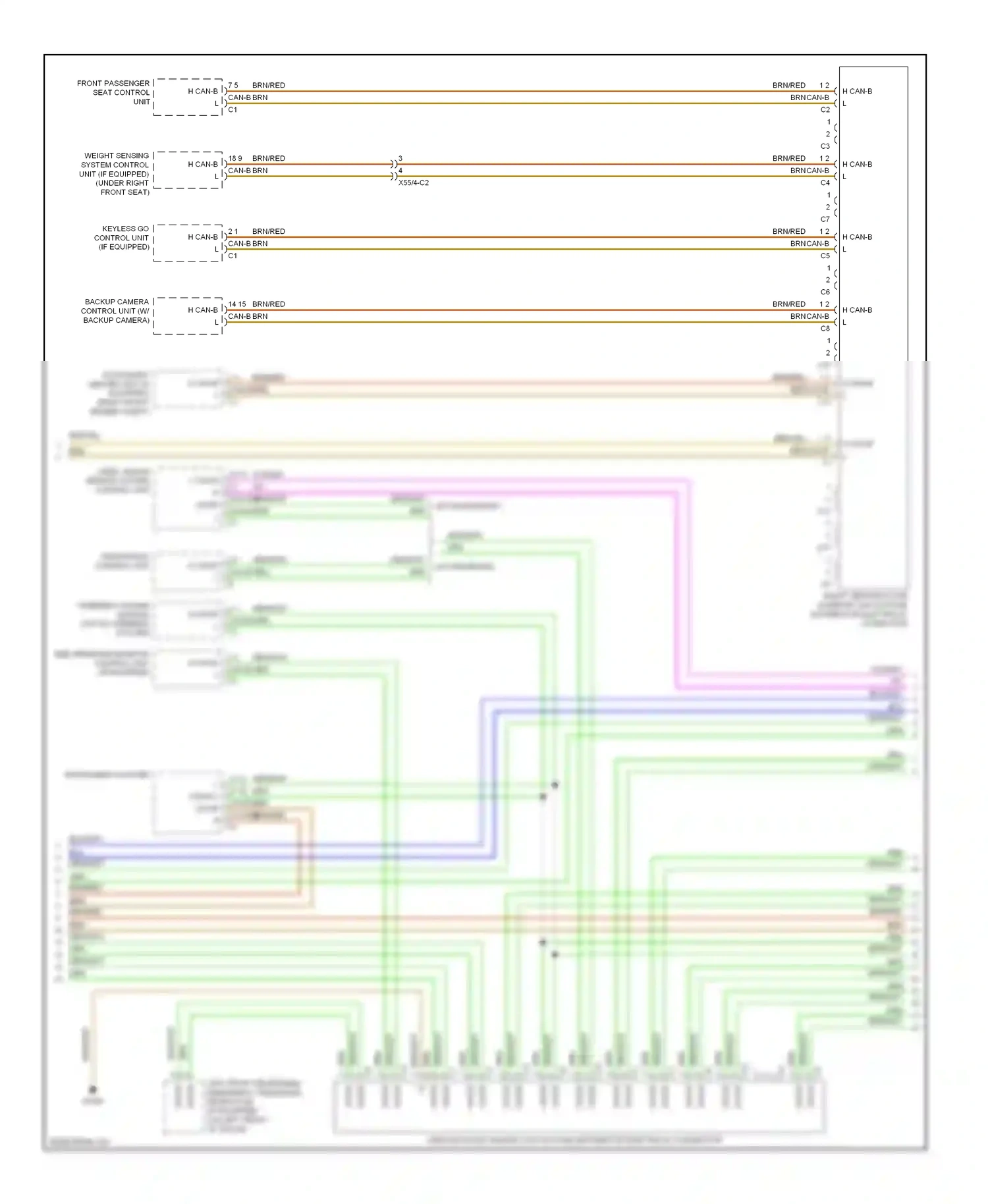 Wiring diagram video, radar sensor system control unit for Mercedes-Benz E-class W212/S212/C207/A207 (2009-2013) (3 of 3)
